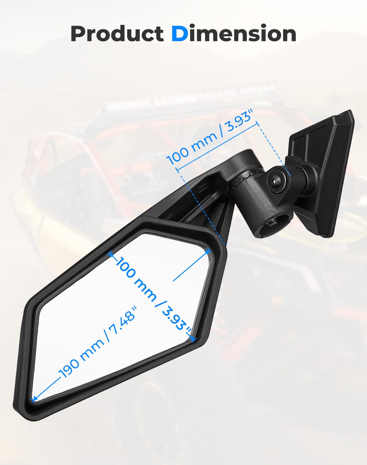 KEMIMOTO UTV Side Mirrors, Upgraded 360 Degree Adjustment X3 Side Mirrors Compatible with Can Am Maverick X3 Max XRS XDS Turbo R RR 2017 2018 2019 2020 2021 2022 2023 2024 2025