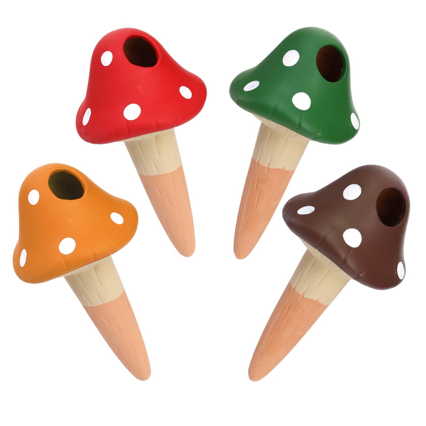 Peohud 8 Pack Self Watering Spikes Mushroom Shaped, Terracotta Plant Watering Globes, Cute Watering Device, Automatic Plant Watering Bulbs for Indoor Outdoor Potted Plants, Colorful Irrigation Spikes