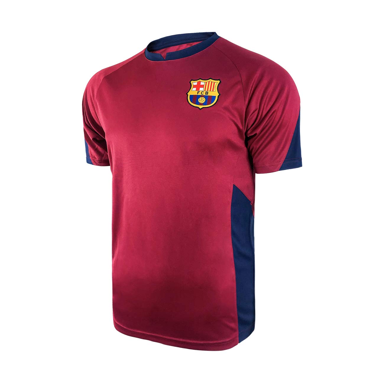 Icon Sports Mens Striker Short Sleeve Game Polyshirt UEFA Champions League Soccer Barcelona, Alternate, Medium