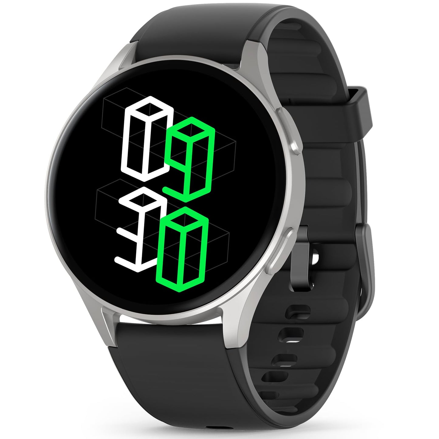 QIPOPC Smart Watch for Women Men, Built-in Alexa, GPS, HRV, VO2 Max, Blood Oxygen, Sleep & Stress Monitor, Compass, Altimeter, 1.32" AMOLED, Fitness & Women’s Health, iOS Compatible (Black, 43mm case)