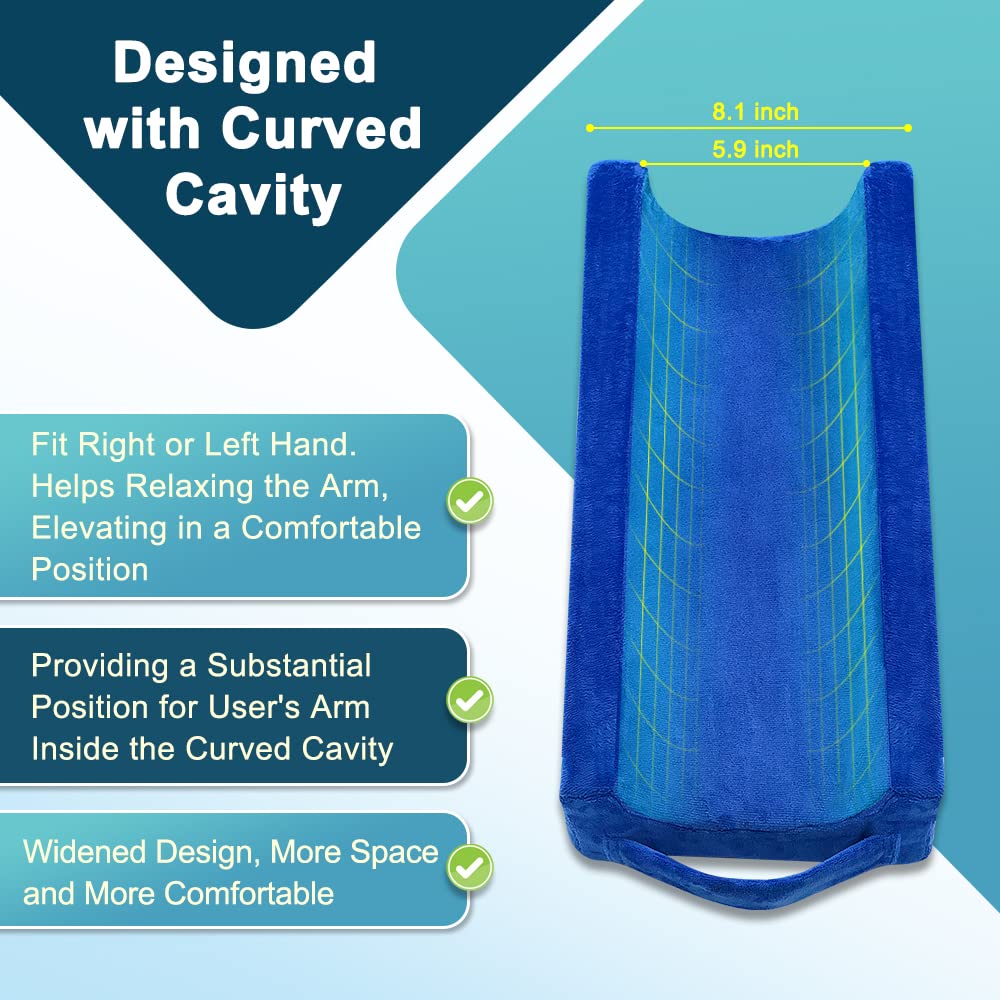 Arm Elevation Pillow Support Wedge Elevating Arm Medical Pillow Post Surgery Elevated Surgical Wedge Arm Pillows for Sleeping Elbow Therapy Wedge Foam Support Hand Elevator Broken Arm Wrist Recovery