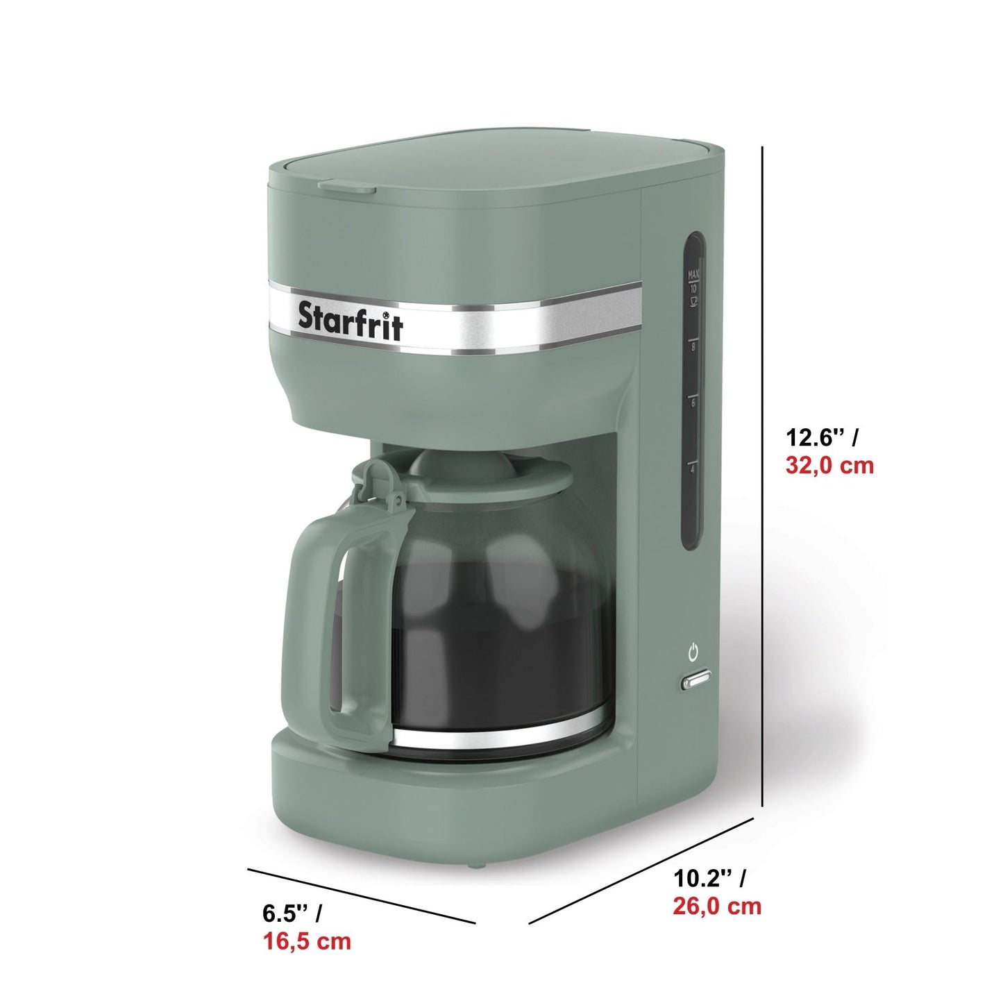 Starfrit 10-Cup Coffee Maker – Keep Warm Function – Reusable Filter Basket – Easy to clean – 900W – Sage