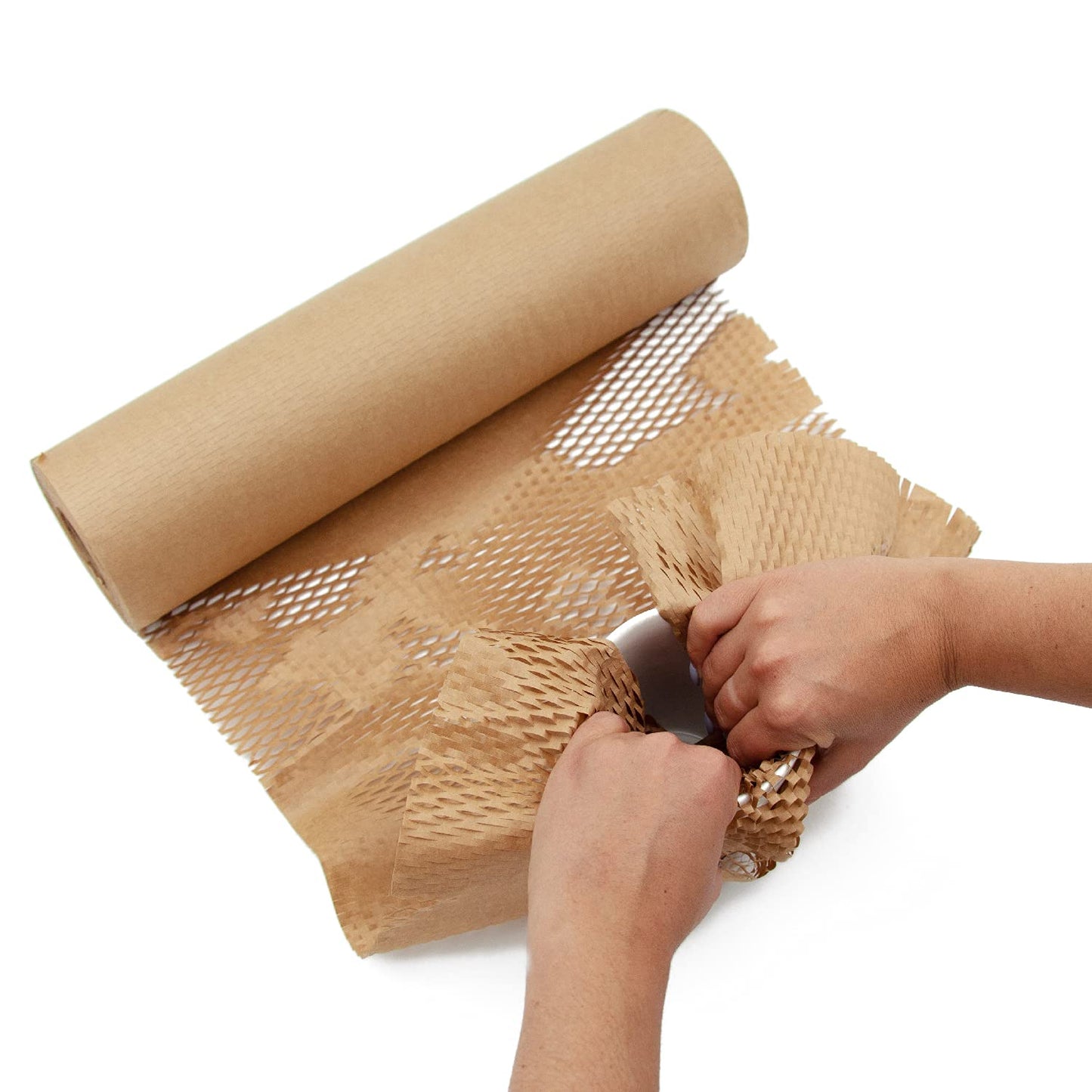 Honeycomb Packing Paper 12” x 400' | Bubble Paper Wrap Roll for Packing & Moving Supplies | Alternative to Bubble Plastic Wrap | Papier bulle pour déménagement | Plus Fragile Stickers & Rope