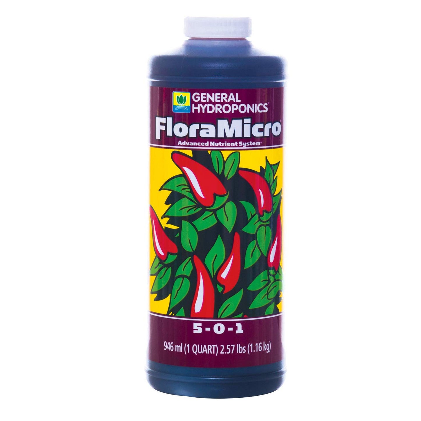 General Hydroponics Flora Grow, Bloom, Micro Combo Fertilizer, 1 Quart Each