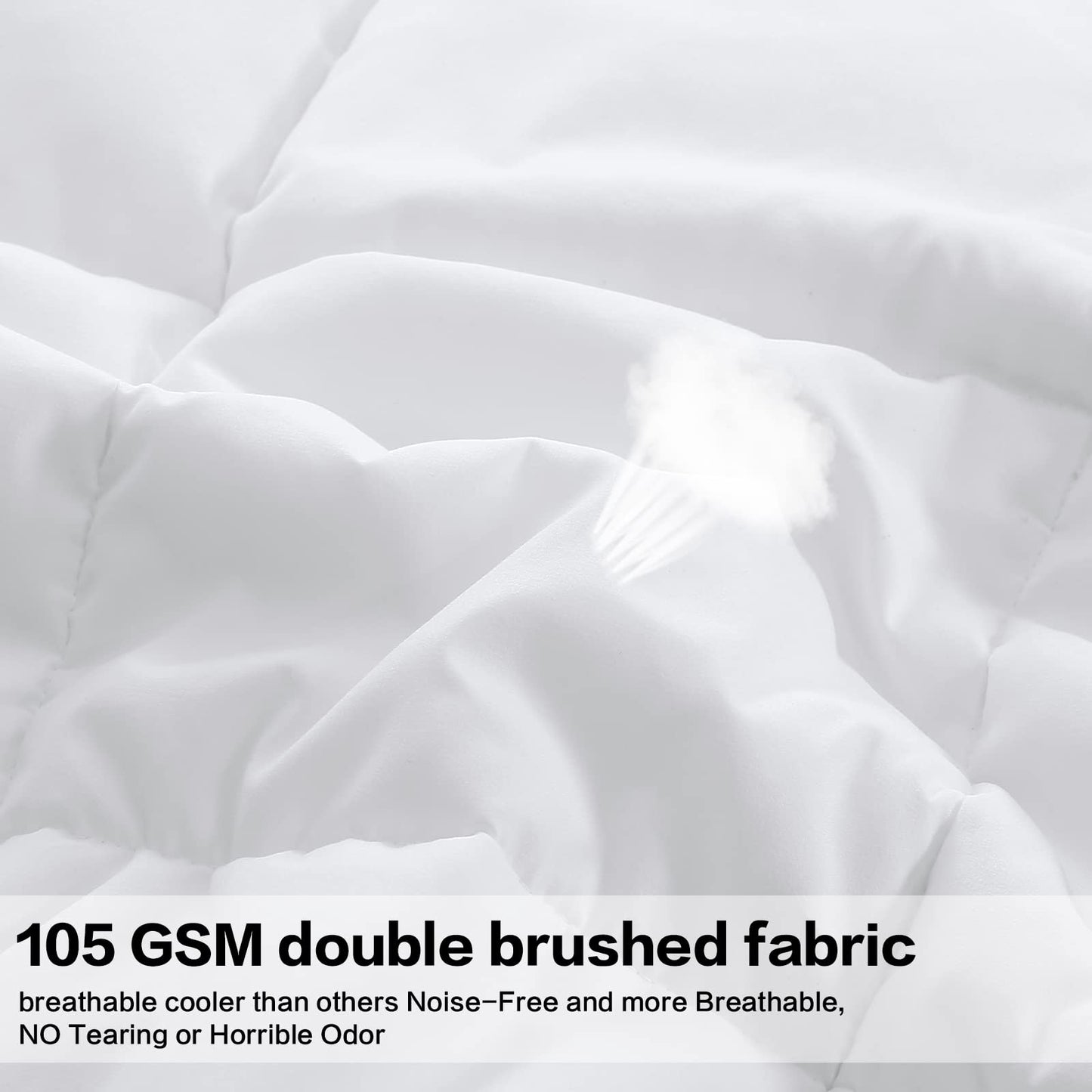 All Season Queen Size Comforter -Soft Quilted Down Alternative Breathable Duvet Insert with Corner Tabs - Luxury Hotel Collection-Reversible Fluffy Washable(88 by 88 inches,White)