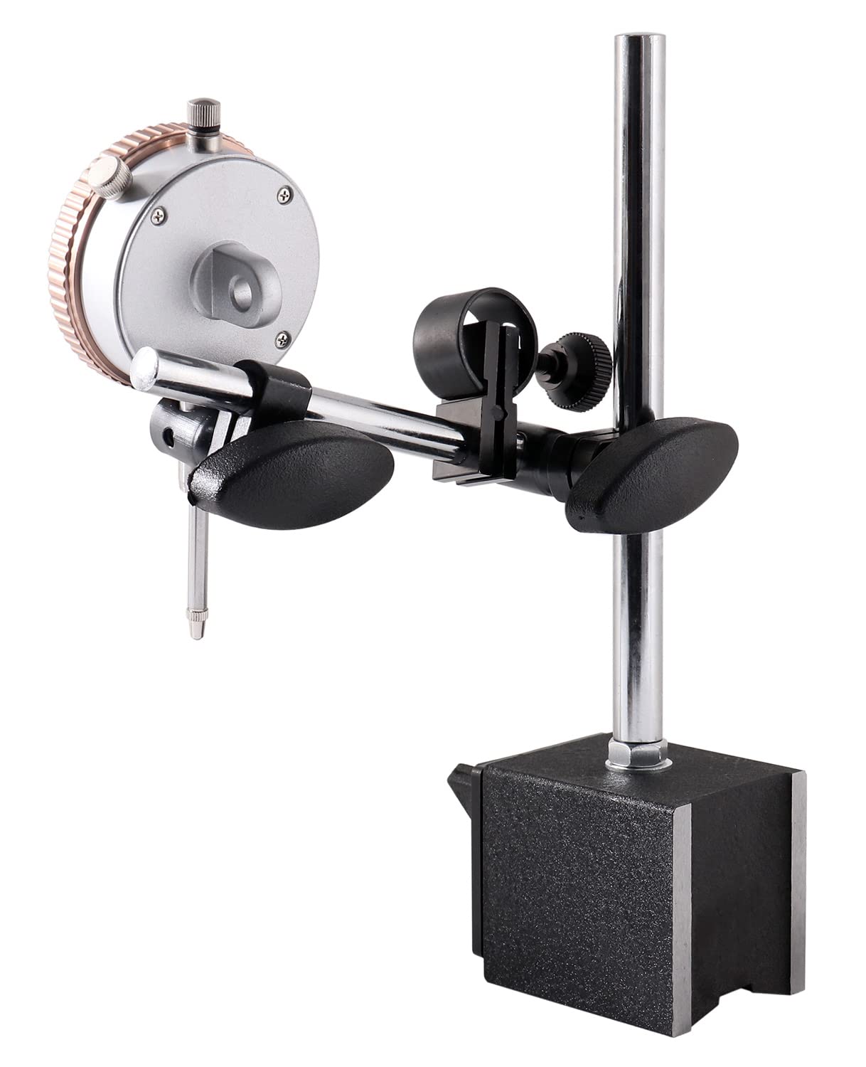 Accusize Industrial Tools 0-1 inch x 0.001 inch Dial Indicator with Magnetic Base Set, 60 Kg Capacity, Eg00-1038…