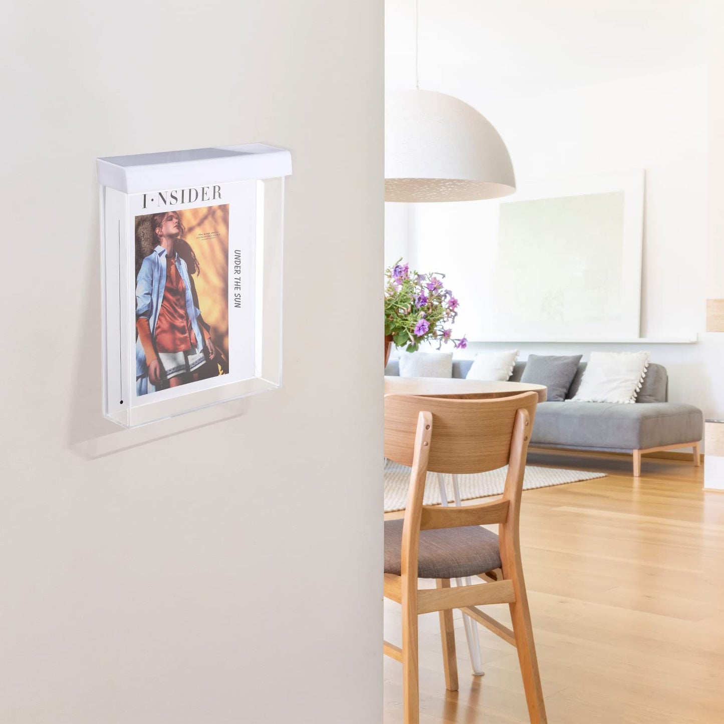 Thyle 8.5 x 11 Inch Outdoor Brochure Holder with Lid Acrylic Wall Mount Literature Box Waterproof Heavy Duty with Screws for Flyer Document Pamphlet Display Business Retail Real Estate(White)