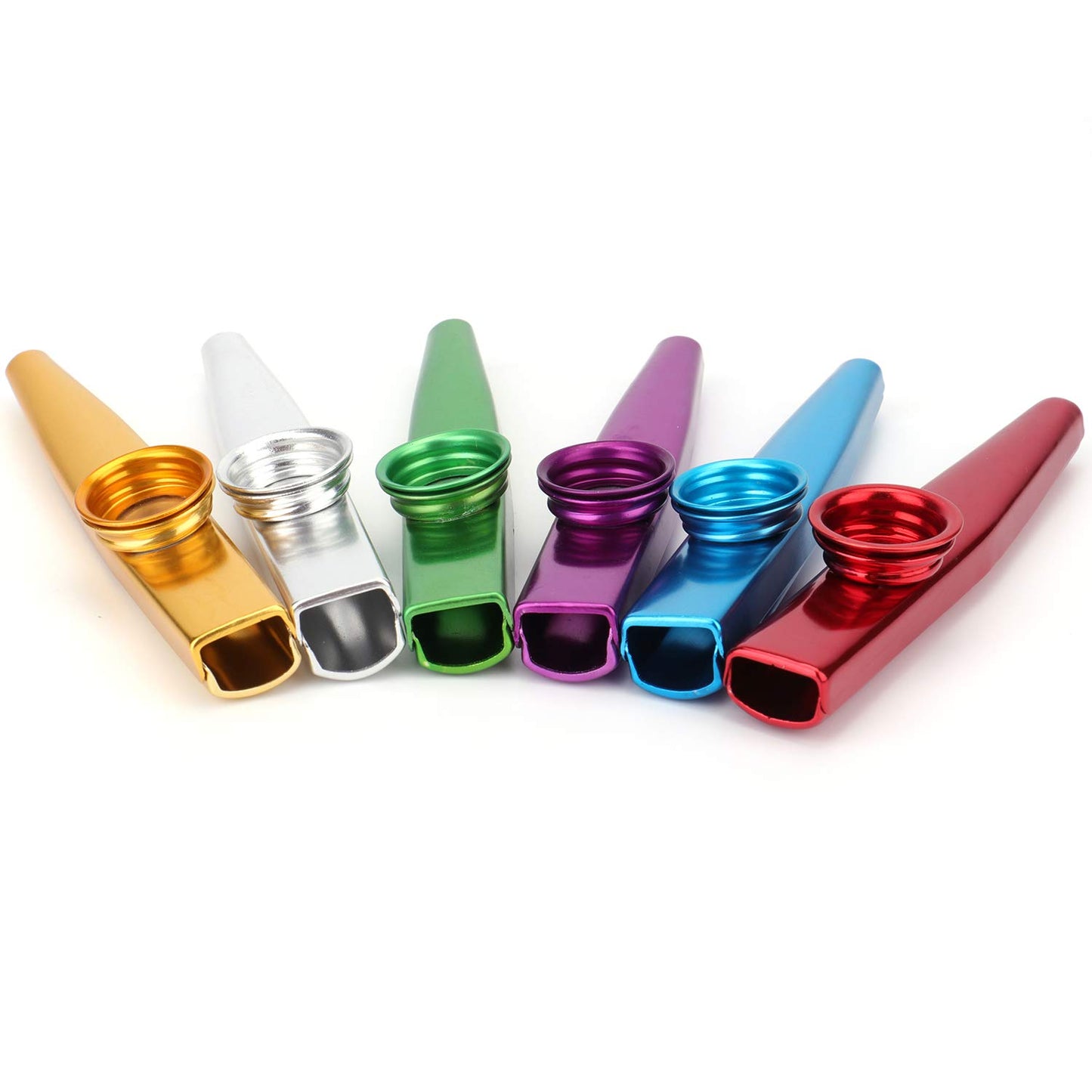 Foraineam 24-Pack Metal Kazoos with 24 Pcs Kazoo Flute Diaphragms 6 Colors Musical Instruments, A Good Companion for Ukulele, Violin, Guitar, Piano Keyboard