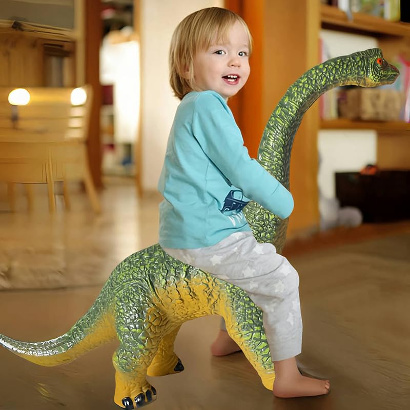 Big Brachiosaurus 32 inch, Dinosaur Toys for Kids 3-5, Large Dinosaur Toys for Kids Toddler Dinosaur Party Favors, Birthday Gifts for Boys Girls (Green)