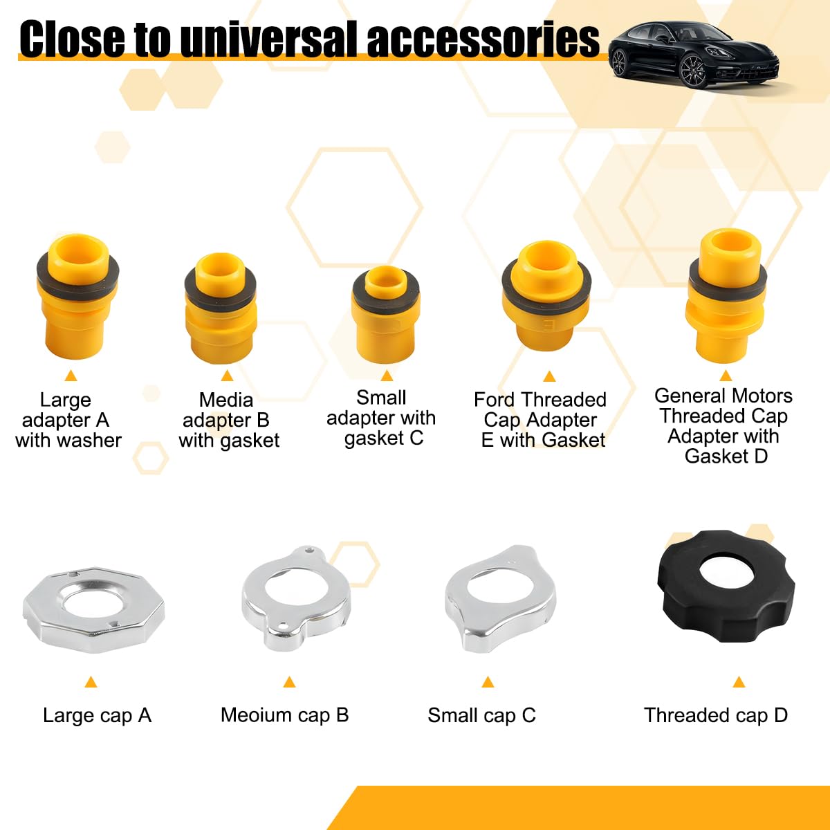 XINLIYA No-Spill Car Coolant Funnel Kit, 15PCS Vehicle Radiator Cooling System Funnel Burping Set, Automotive Coolant Fill Bleeder Accessories, Universal for SUV Sedan Truck