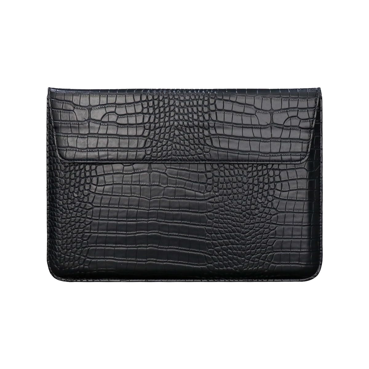 Seanai Laptop Sleeve Case 13-13.6 Inch Crocodile PU Leather Flip Cover with Stand Function for 2016-2026 MacBook Neo 13 A18 Pro A3404 Air 13 Pro 13 M5 M4 M3 M2 M1, for HP Dell Lenovo Laptop, Black