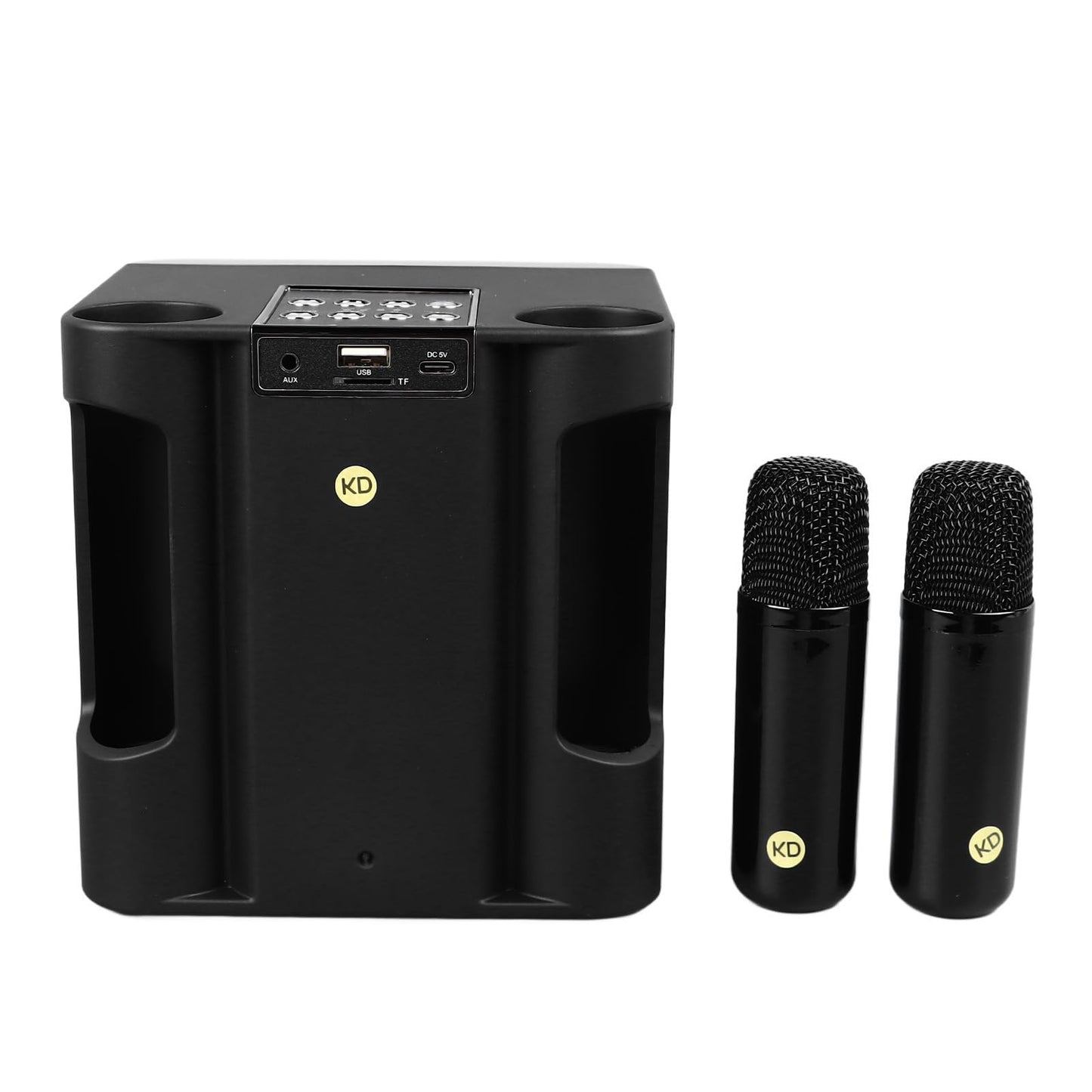 Generic Portable Karaoke Machine with Two Cordless Microphones, Mini Karaoke Machines for Adults & Kids, Supports for TF Card/USB and AUX in, for Smartphones Tablets