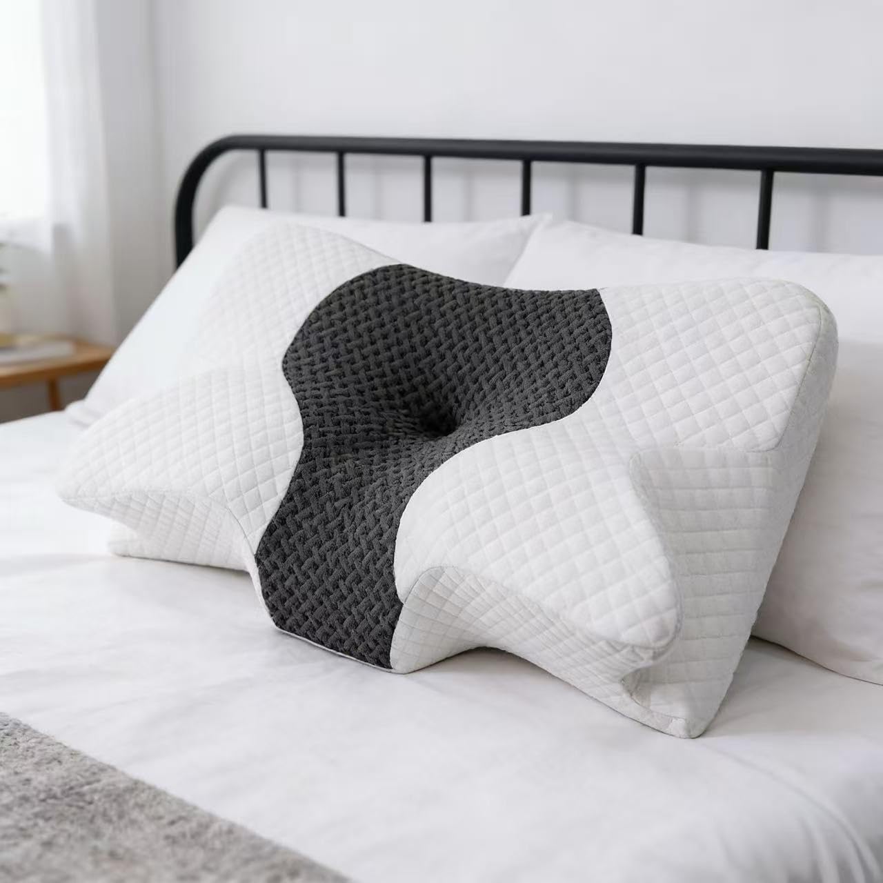 Haikfoam Cervical Memory Foam Pillow for Neck and Shoulder Pain Relief Ergonomic Contour Bed Pillow Soft for Side Sleep Stomach Sleeping and Back Sleeper