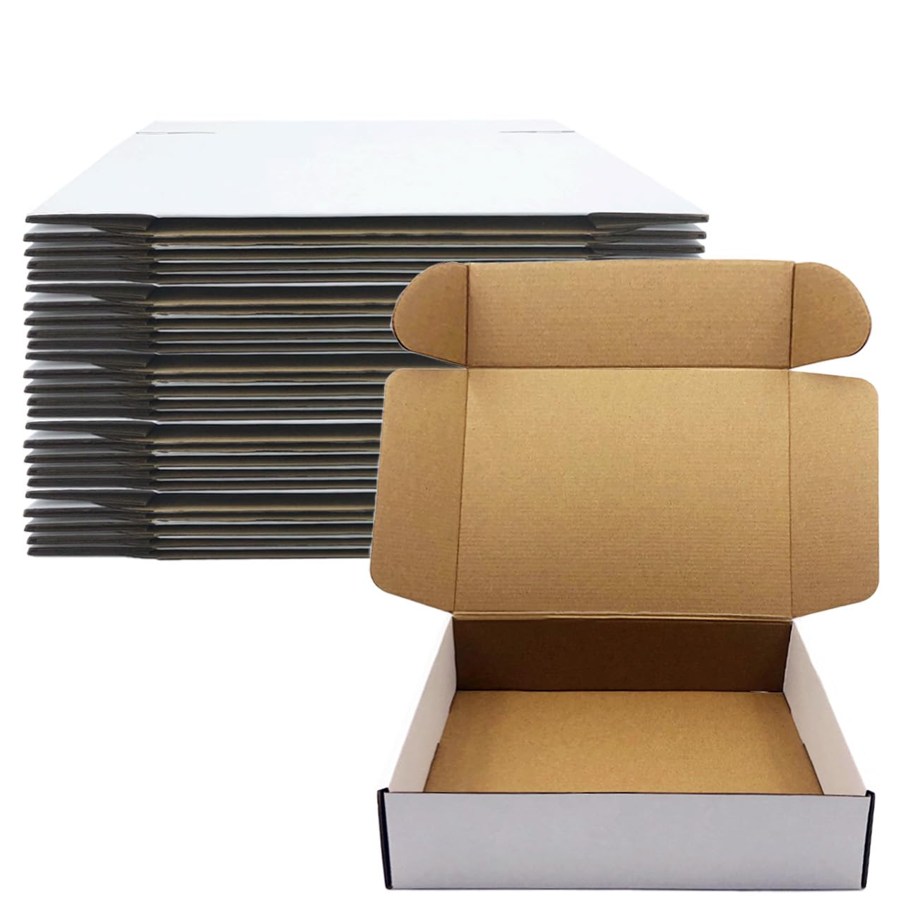 11 x 9 x 3inch Shipping Boxes Set of 25，White Corrugated Cardboard Box for Mailing Literature Mailer Small Business Packing Gifts Shipping Packaging Craft Gifts Digest Size Book Giving Products