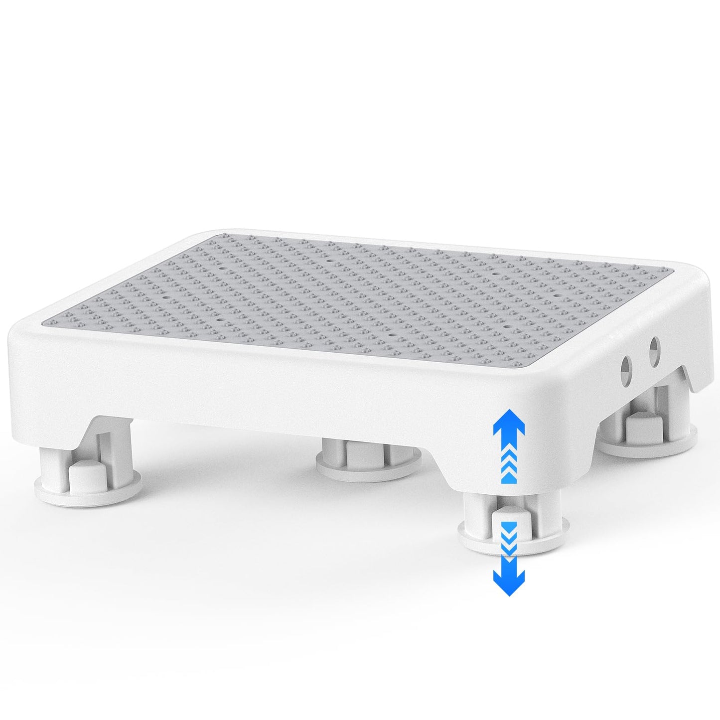 SPACELEAD Mobility Step Stool for Adults & Seniors, Anti-Slip Bathroom Step Stool, Portable Stair Assist Indoor/Outdoor, Platform Step for Kitchen, Office, and Bedroom, 600lbs Capacity, White-Gray