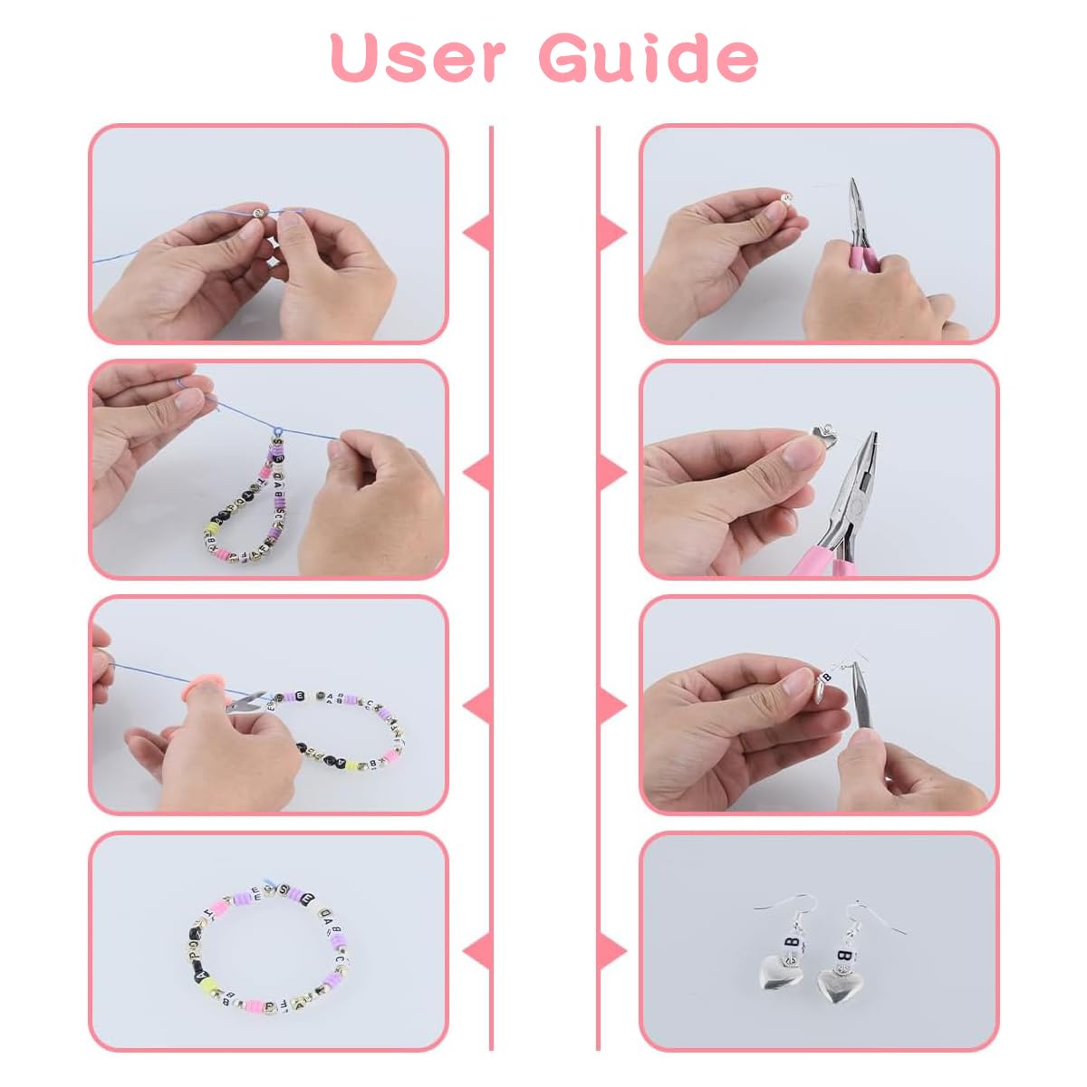 Kollsvein Girls Toys Bracelet Making Kit with 3-Tier Storage Box, Charm Beads Jewelry Making Kit Supplies, DIY Crafts Keychain Earrings Necklaces Birthday Gifts for Teen Girls Ages 6 7 8 9 10 11 12 Years Old