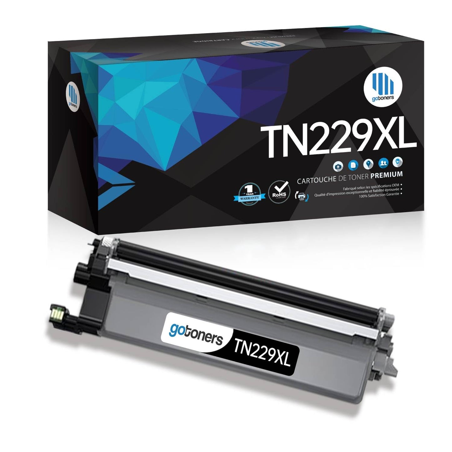 TN229XL Black Toner Cartridge Compatible for Brother TN229XLBK TN229BK TN229 TN-229 XL Work with MFC-L3720CDW HL-L3220CDW MFC-L3780CDW HL-L3280CDW Priners (New Chip, 1 Pack)