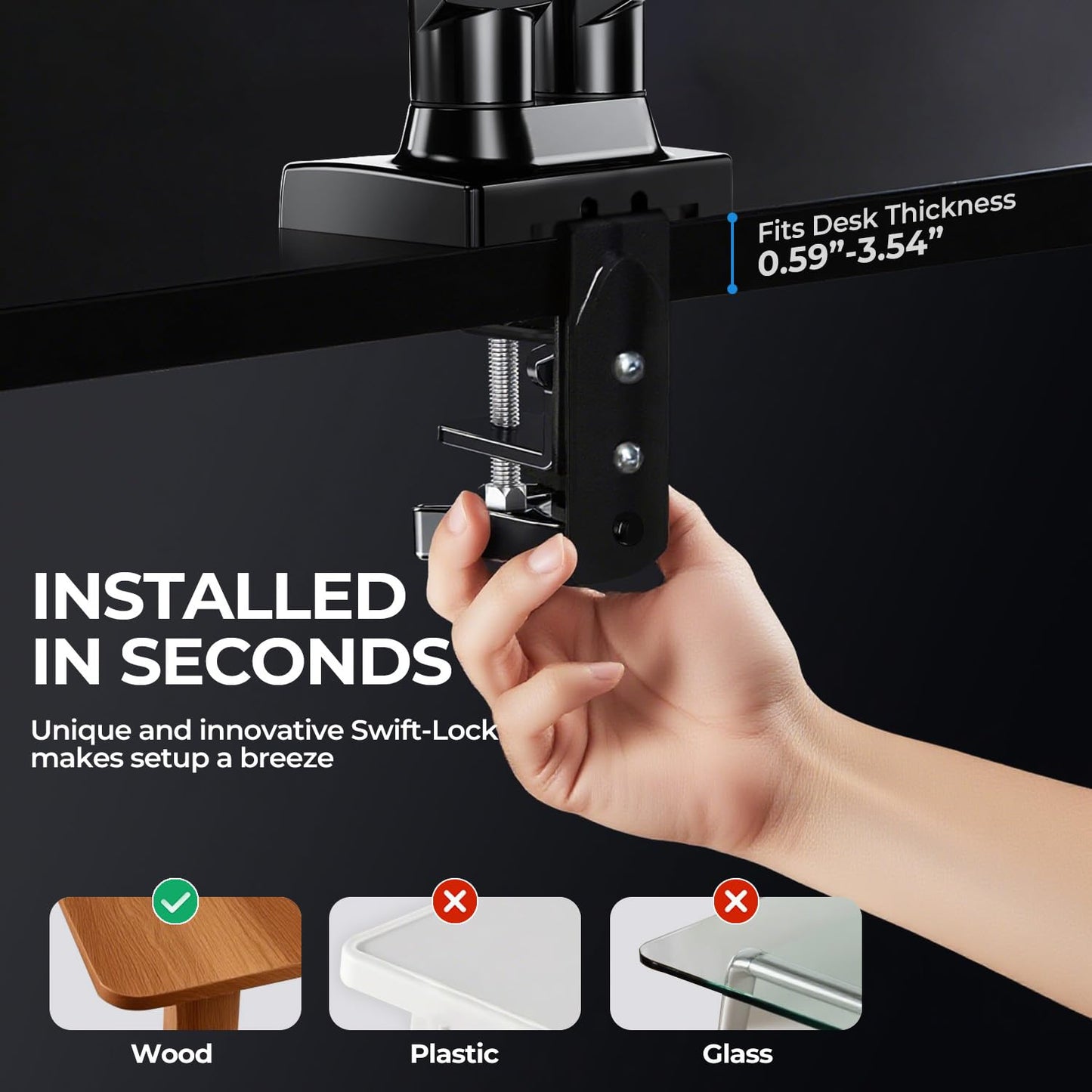 NSY Audio Ergonomic Dual Monitor Arm Stand