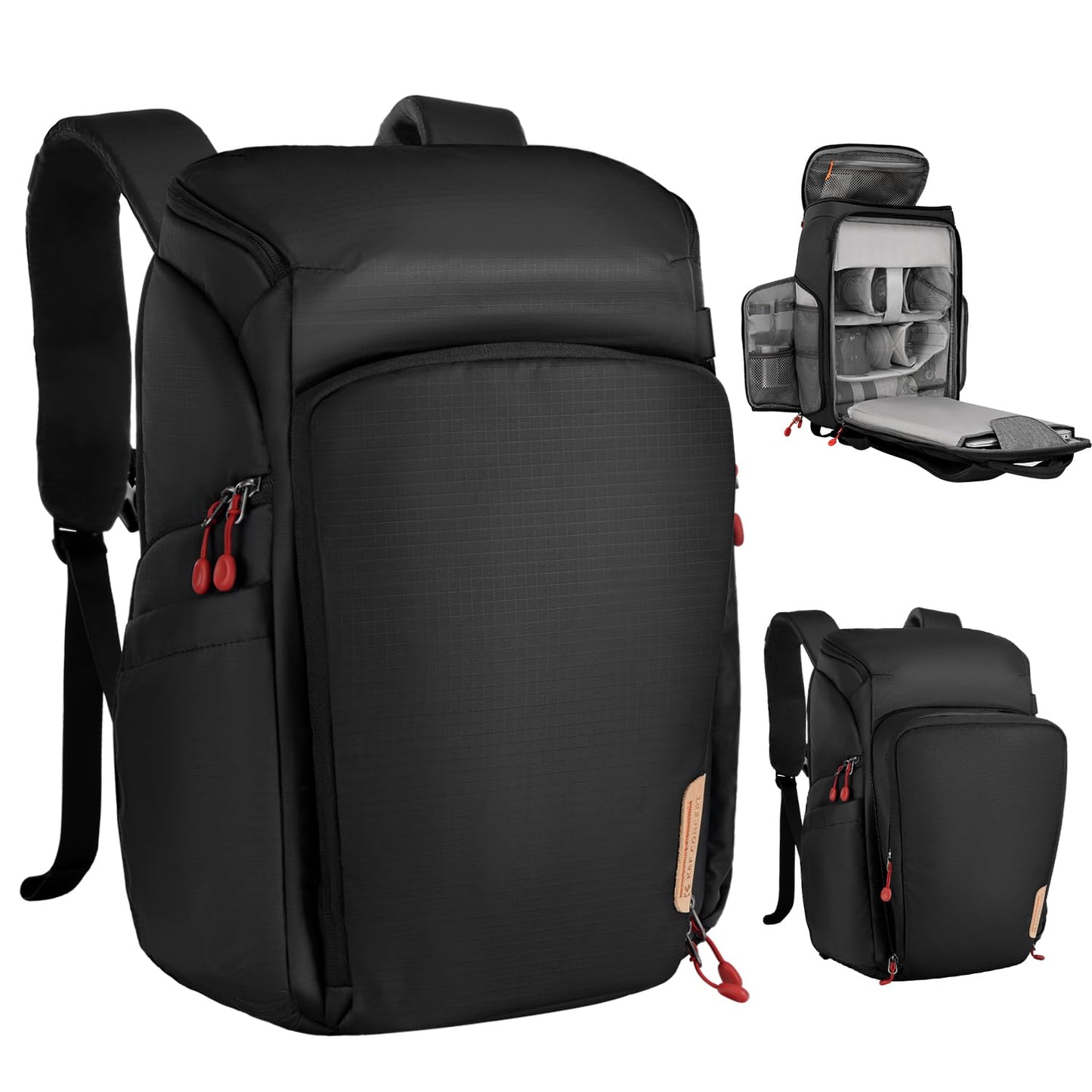 K&F Concept Camera Backpack, Camera Bags Waterproof 25L Large Capacity Camera Case with 15.6 Inch Laptop Compartment Compatible for Canon/Nikon/Sony/DJI Mavic Drone Travel Camera Backpack