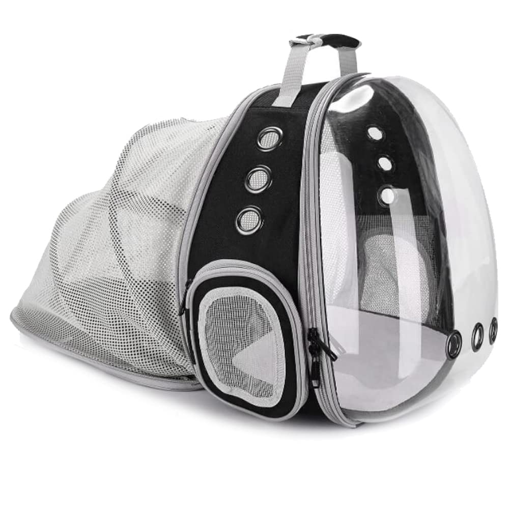 Cat Backpack Carrier Pet Dog Expandable Carriers Bag with Space Capsule Clear Bubble Window for Kitten Small Puppy and Bunny Cats Travel Hiking Walking Outdoor Use