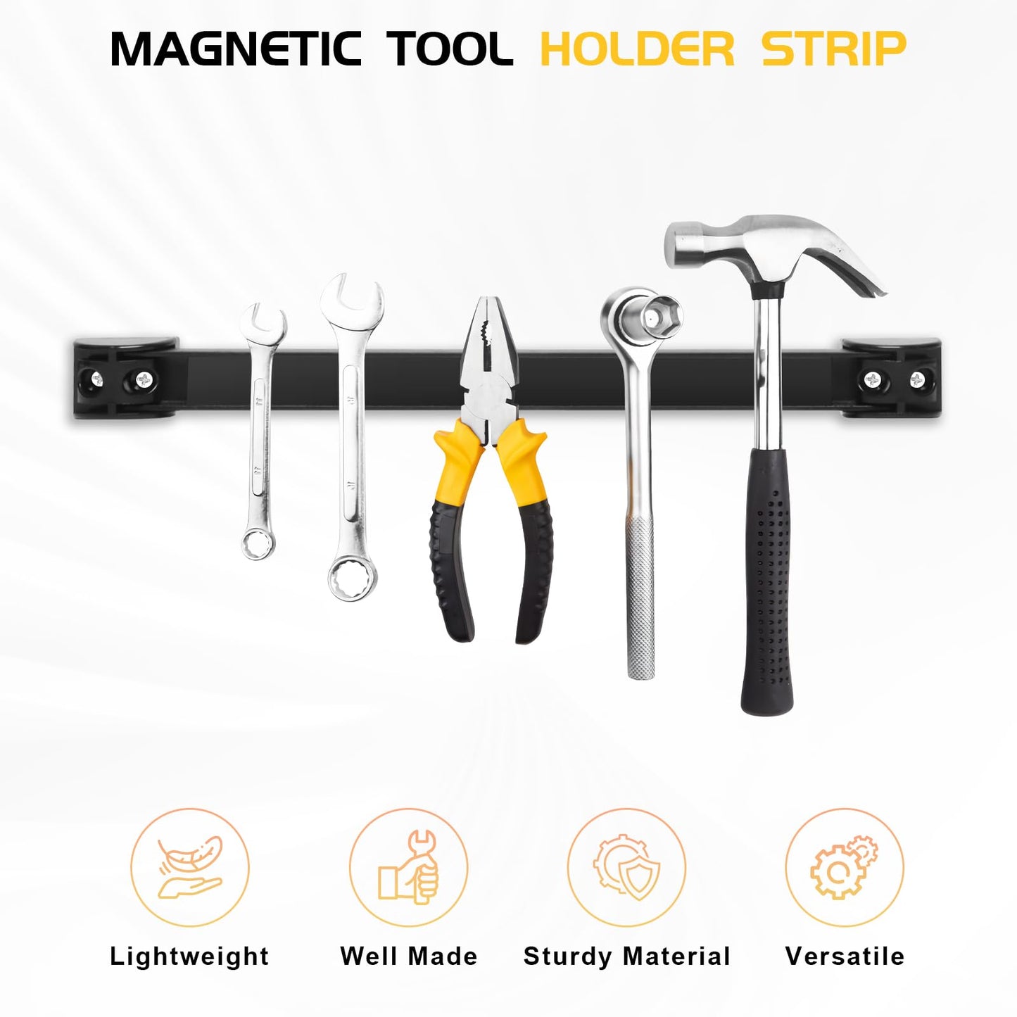 DGSL Magnetic Tool Holder Strip 5 Pack, 12 In Heavy Duty Tool Organizer Magnetic Strip, Tool Magnet Bar For Garage Tool Organization