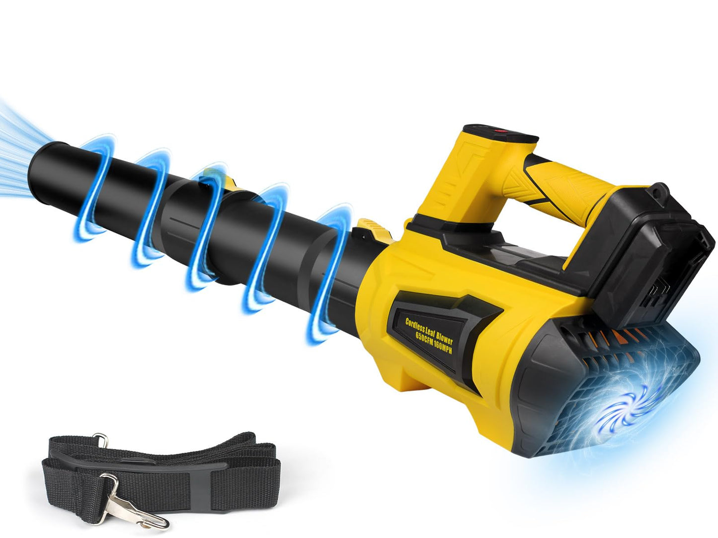 Cordless Leaf Blower for Dewalt 20V Max Battery, 650CFM 160MPH, Turbo Mode and 4 Speeds, Brushless Motor Electric Blower with Extension Tube for Patio,Lawn,Garage,Blowing Leaves,Dust,Snow(No Battery)