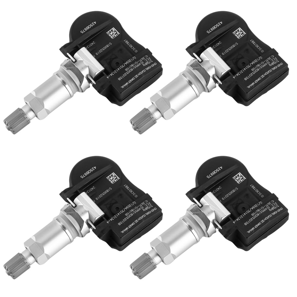 YOLLKY 315MHz TPMS Sensor, Tire Pressure Monitoring System Sensor - Compatible for Mitsubishi Outlander, Lancer, i-MiEV, Outlander Sport - Replace Part 4250B975 Set of 4, 231001gu0028