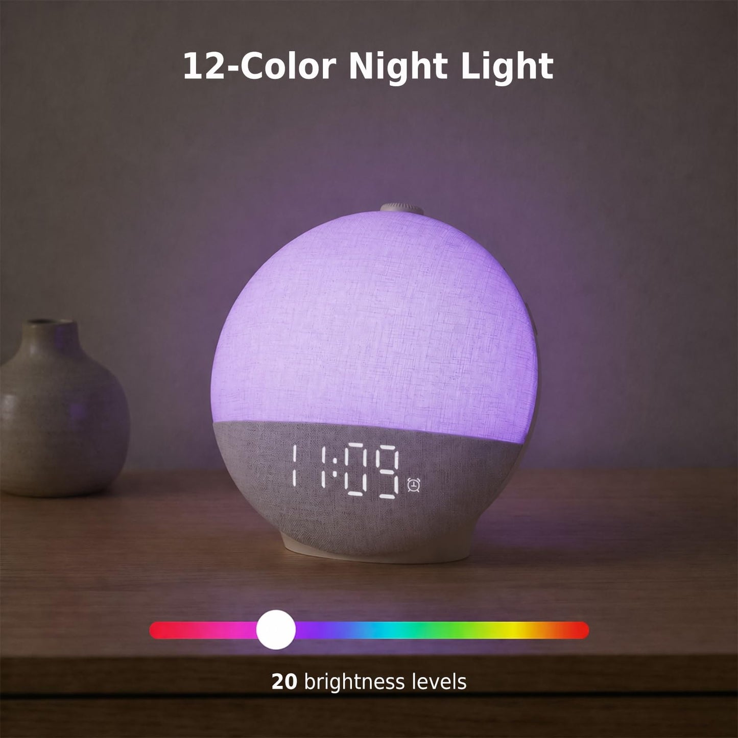 Sunrise Alarm Clock with Sound Machine, Natural Wake Up Light with Night Light, 30 Sleep Sounds, Speaker, White Noise Machine Alarm Clocks for Bedrooms, Heavy Sleepers