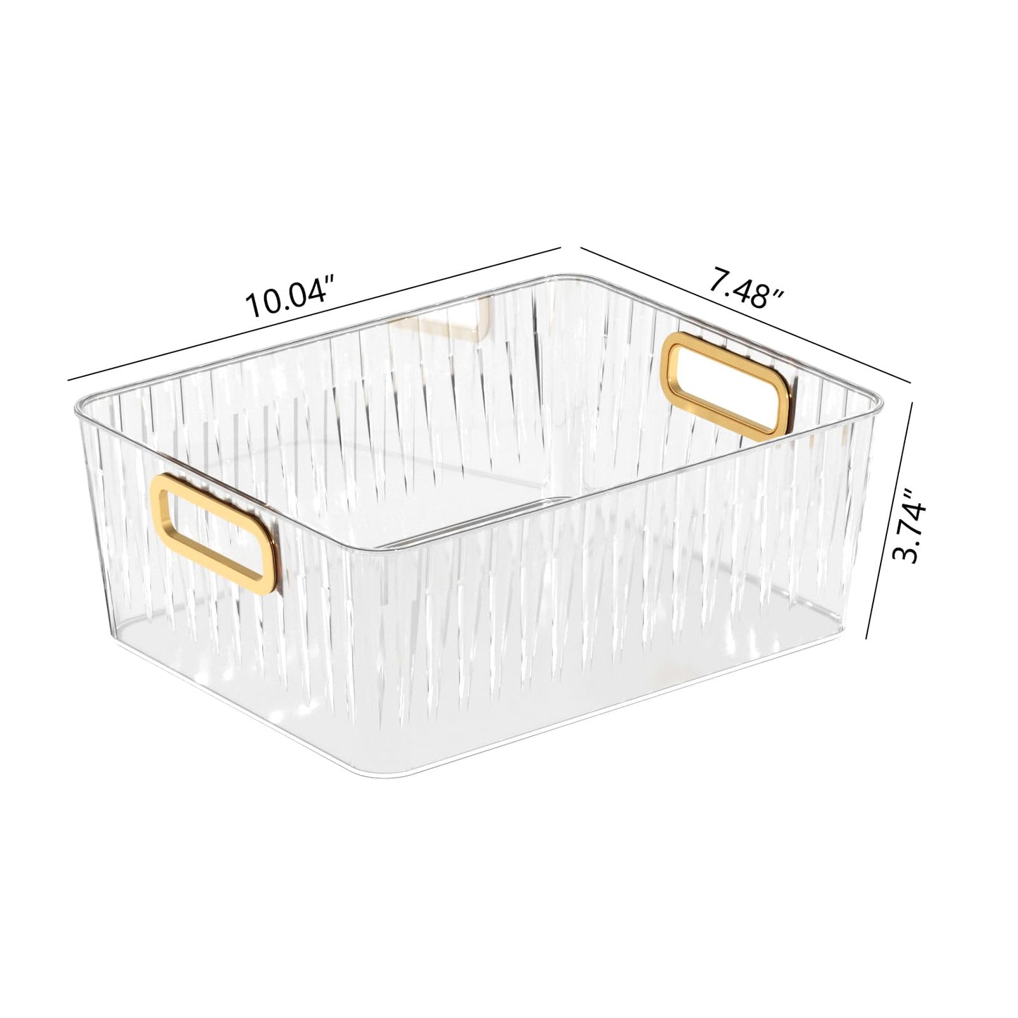 Kekow 6-Pack Clear Plastic Pantry Organizer Bin, Kitchen Storage Bins Pantry