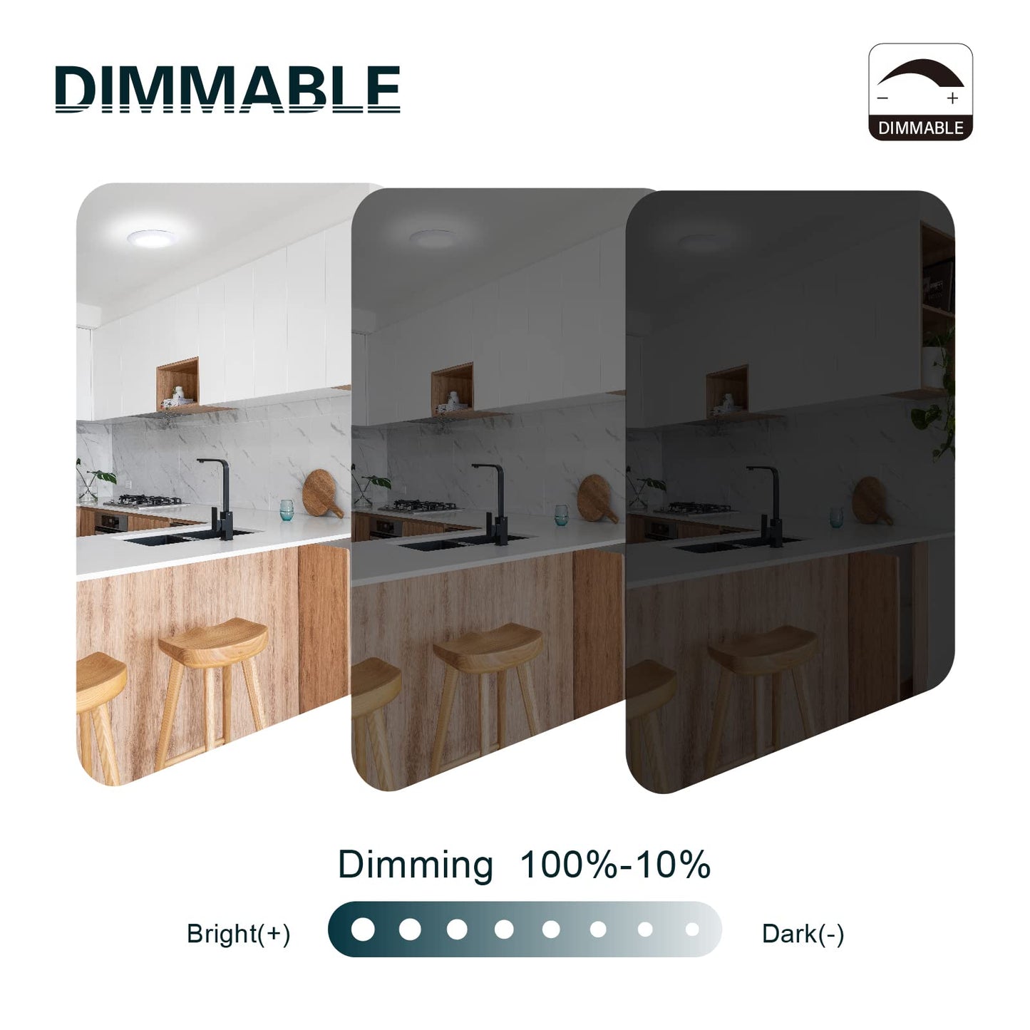 TOPELER LED Flush Mount Ceiling Light 6 Inch,Baffle Trim,15W 3000k, White,Modern,LED Disk Light,Dimmable Metal Pancake Low Profile Surface Mount Recessed Disk Light,Fixtures for Home Improve,6 Pack