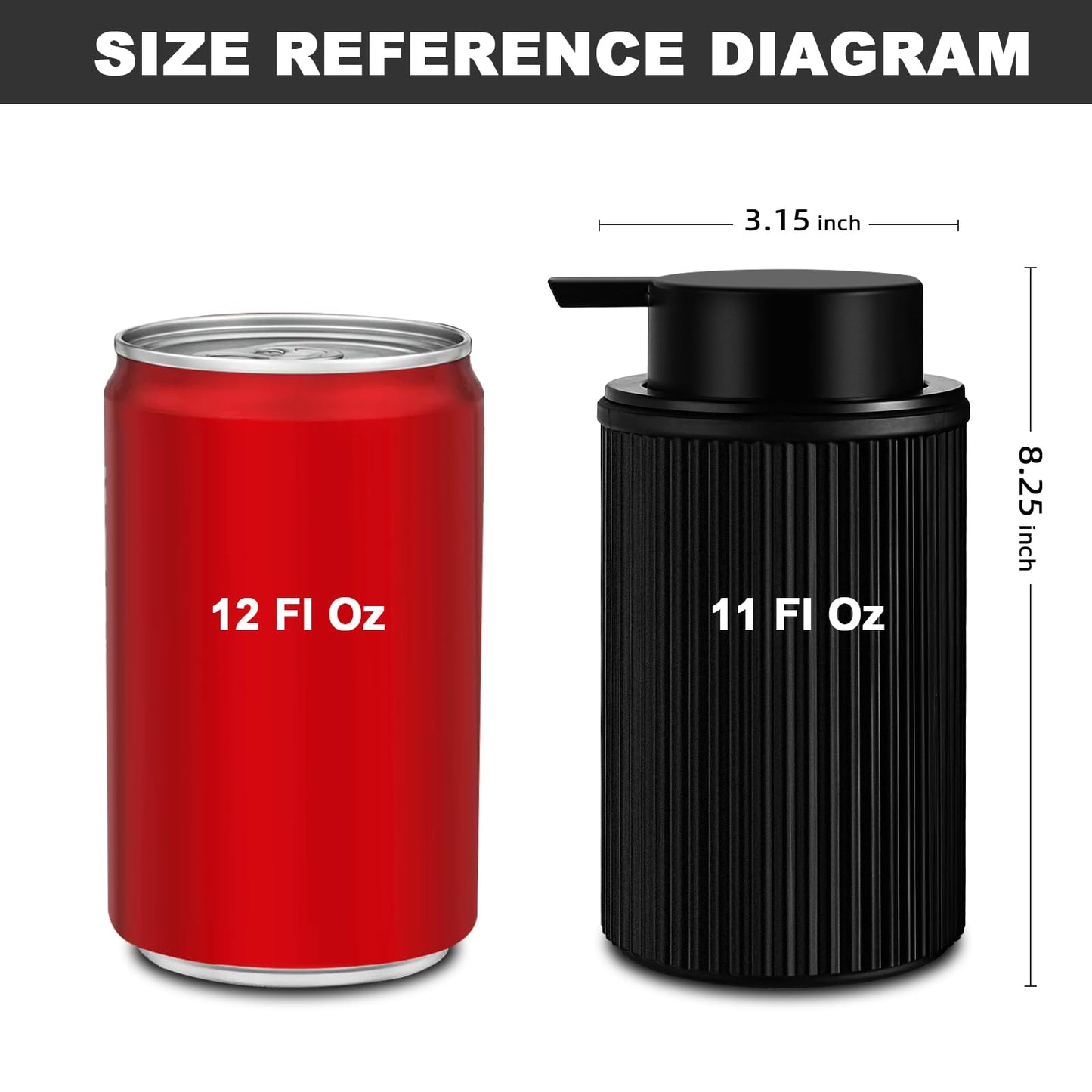 KASUNTING Matte Black Foaming Soap Dispenser, 2 Pack Ribbed Glass Foam Hand Soap Dispenser for Bathroom, Refillable Foaming Pump Bottle with Black Pump, Modern Dish Soap Foam Dispenser