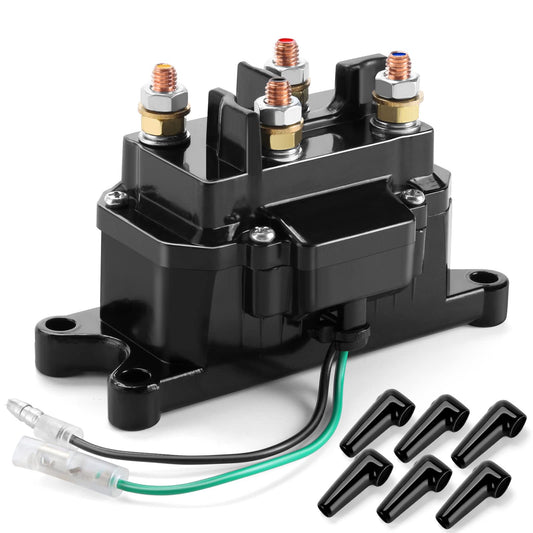 12V 250A Winch Solenoid Relay Contactor Thumb Truck for ATV UTV 2000-5000lbs Winch with 6 Protecting Caps