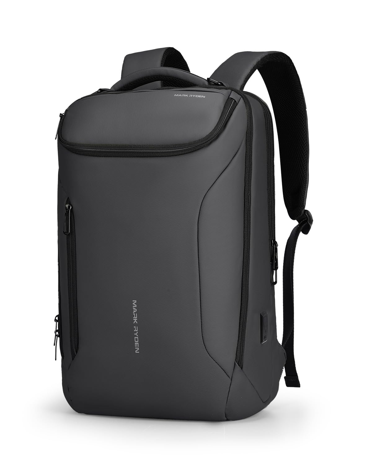 MARK RYDEN Business Backpack for Men, Waterproof High Tech Backpack with Sport Car Shape Design and USB Charging Port, Travel Laptop Backpack Fits 17.3 Inch Notebook