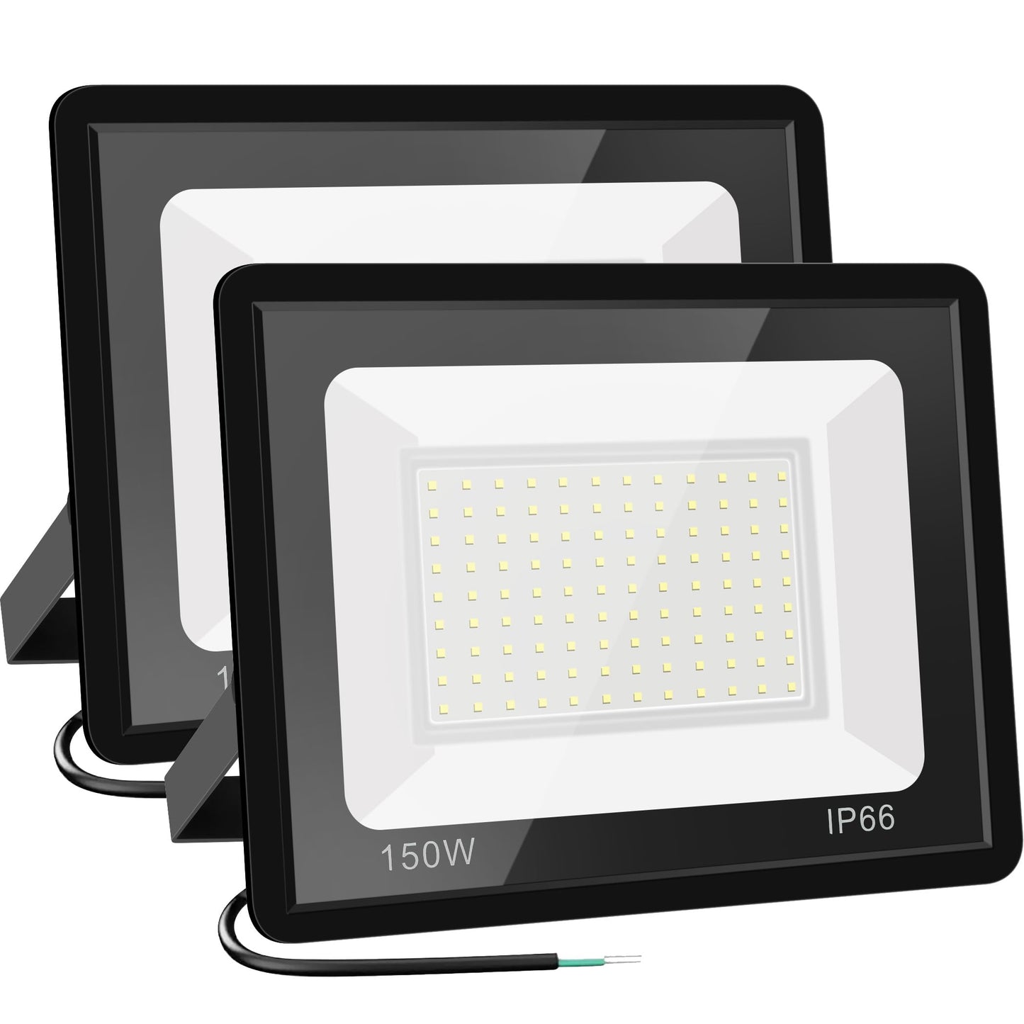 Gopretty 150W LED Flood Light Bulbs 2 Pack, Outdoor Waterproof IP66, 6000K Daylight White, Exteriores Security Floodlights for Yard, Garden, Garage, Work Shop