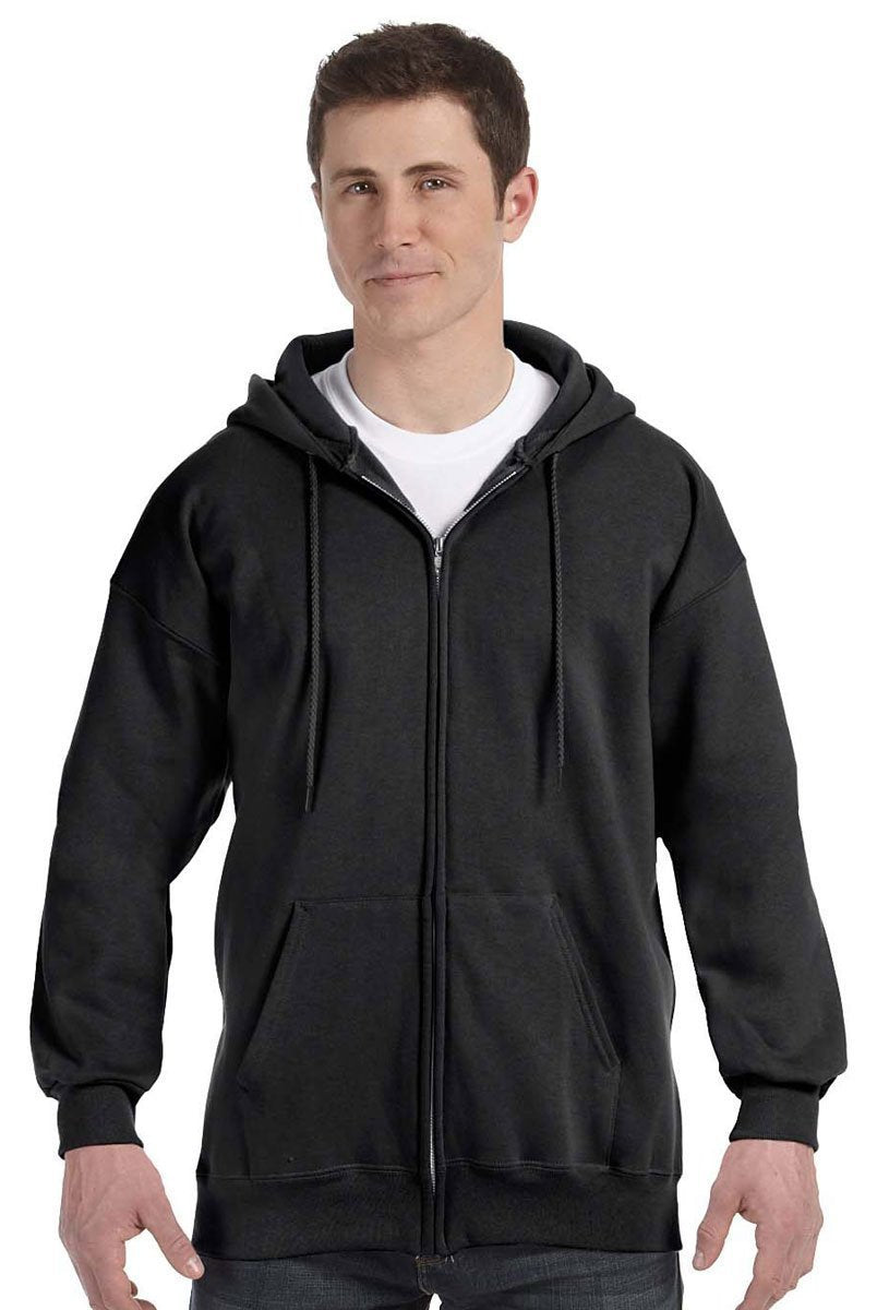 Hanes Men's Full Zip Ultimate Heavyweight Fleece Hoodie, Black, 3X-Large