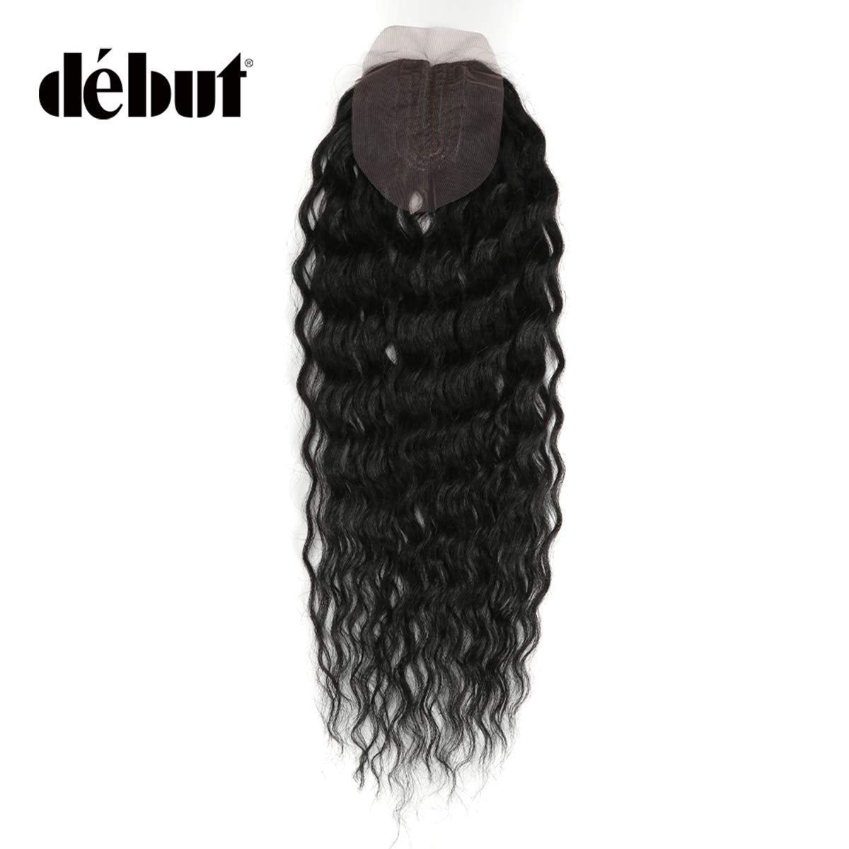 DÉBUT Synthetic Hair 8 Bundles with Simple Closure Weave Water Wave Bundles 9pcs High Temperature Fiber 20 Inches 240g