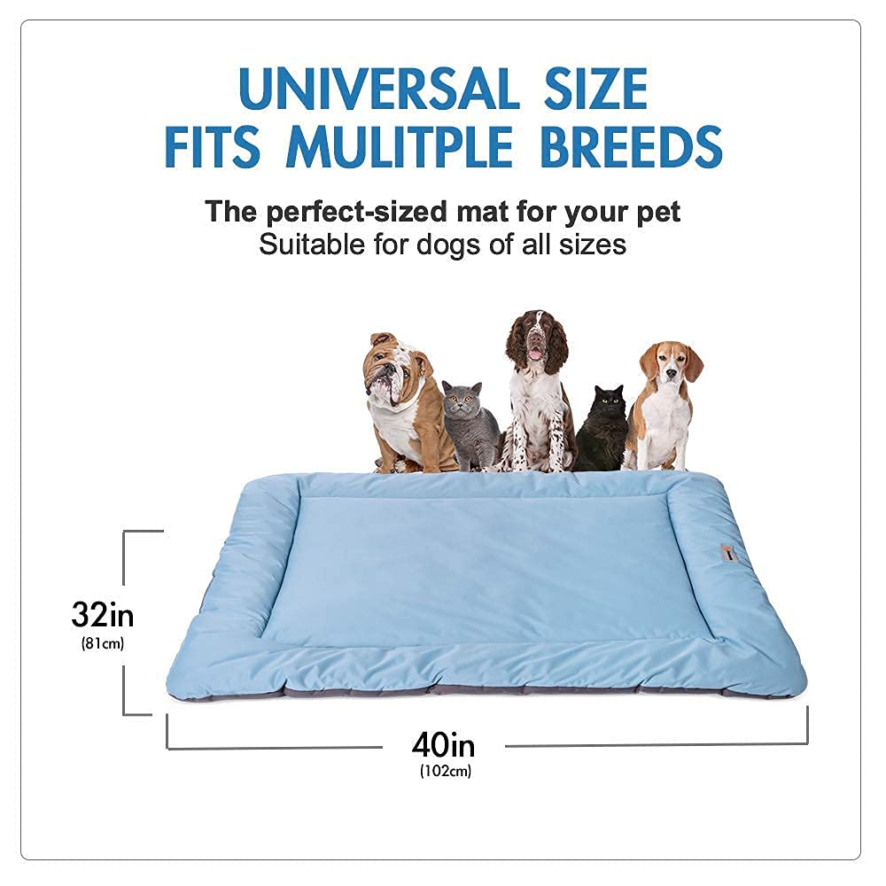 Cheerhunting Outdoor Dog Bed Pet Bed 40” X 32”, Waterproof, Washable, Large Size, Durable,Water Resistant,Portable and Camping Travel Pet Mat (L, Blue)
