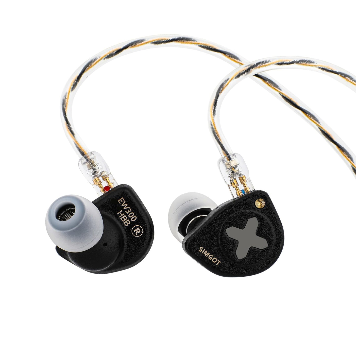 Linsoul SIMGOT EW300 1DD+1Planar+1PZT Hybrid Driver in Ear Monitor, Wired Earbuds IEM, Gaming Earbuds with Detachable Nozzles, Silver-Plated OFC IEM Cable for Audiophile (HBB Edition)