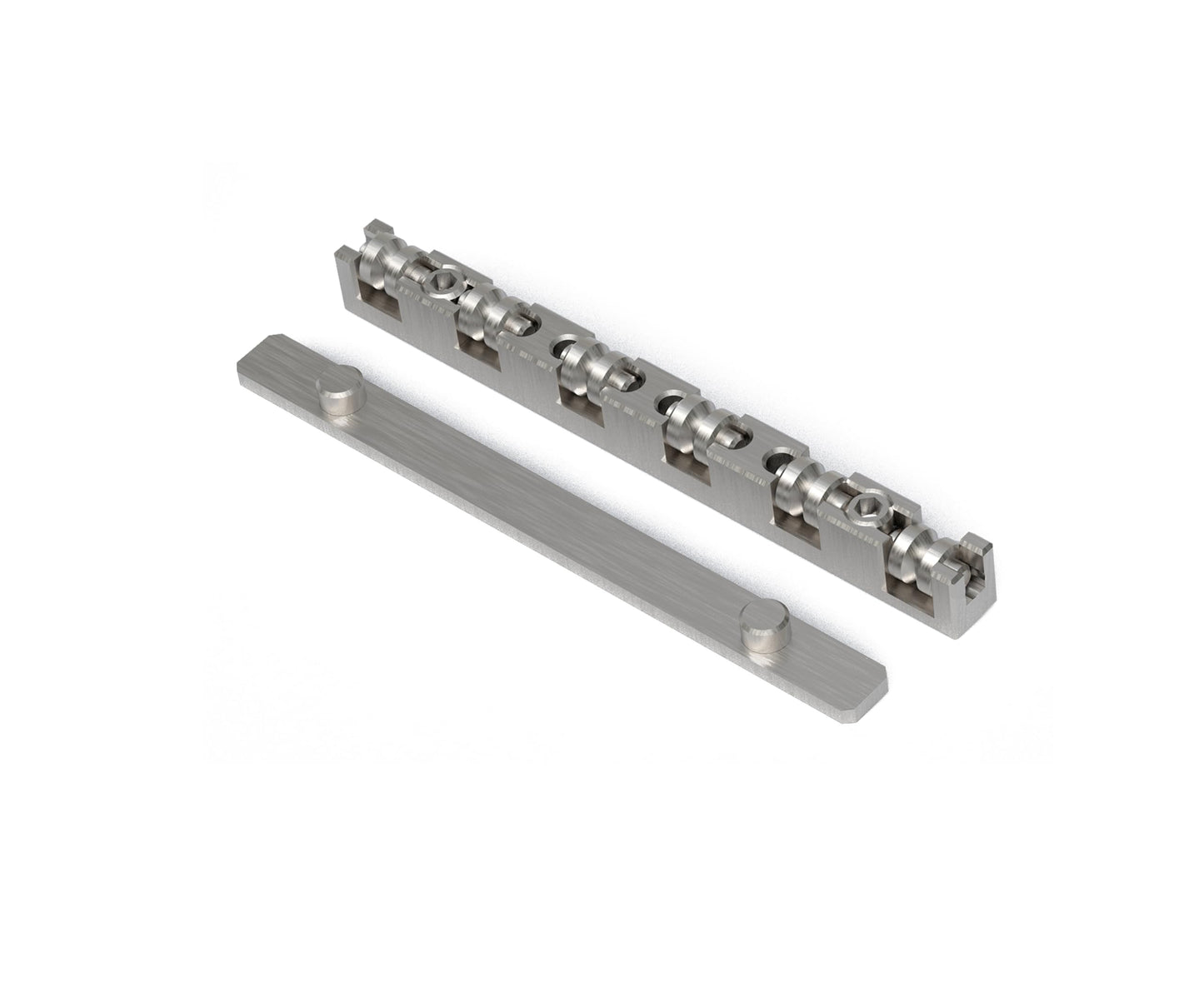 Guyker Guitar Roller Nut 43mm - Titanium alloy Ball Nut Height Adjustable Split Regulation Replacement Parts Compatible with 6 String Start ST TL Style Guitar, TS001