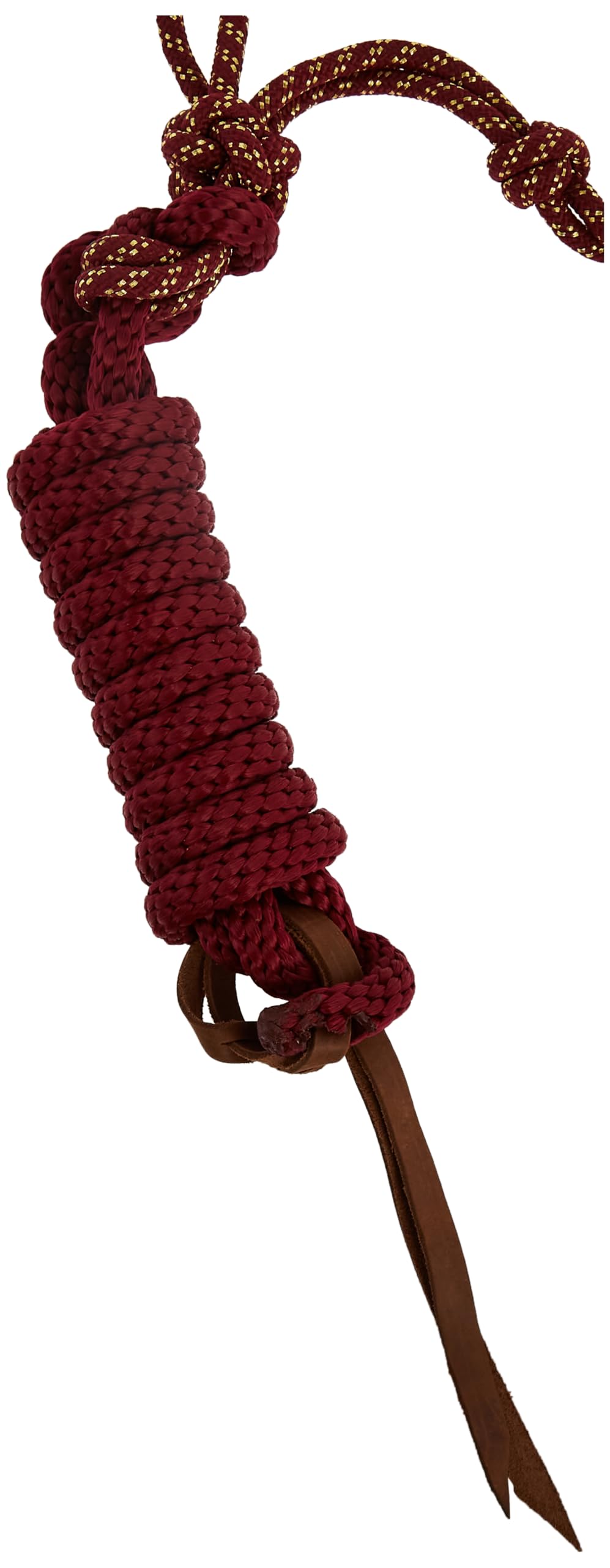 Weaver Leather Diamond Braid Rope Halter and Lead Sangria/Gold, Average Horse