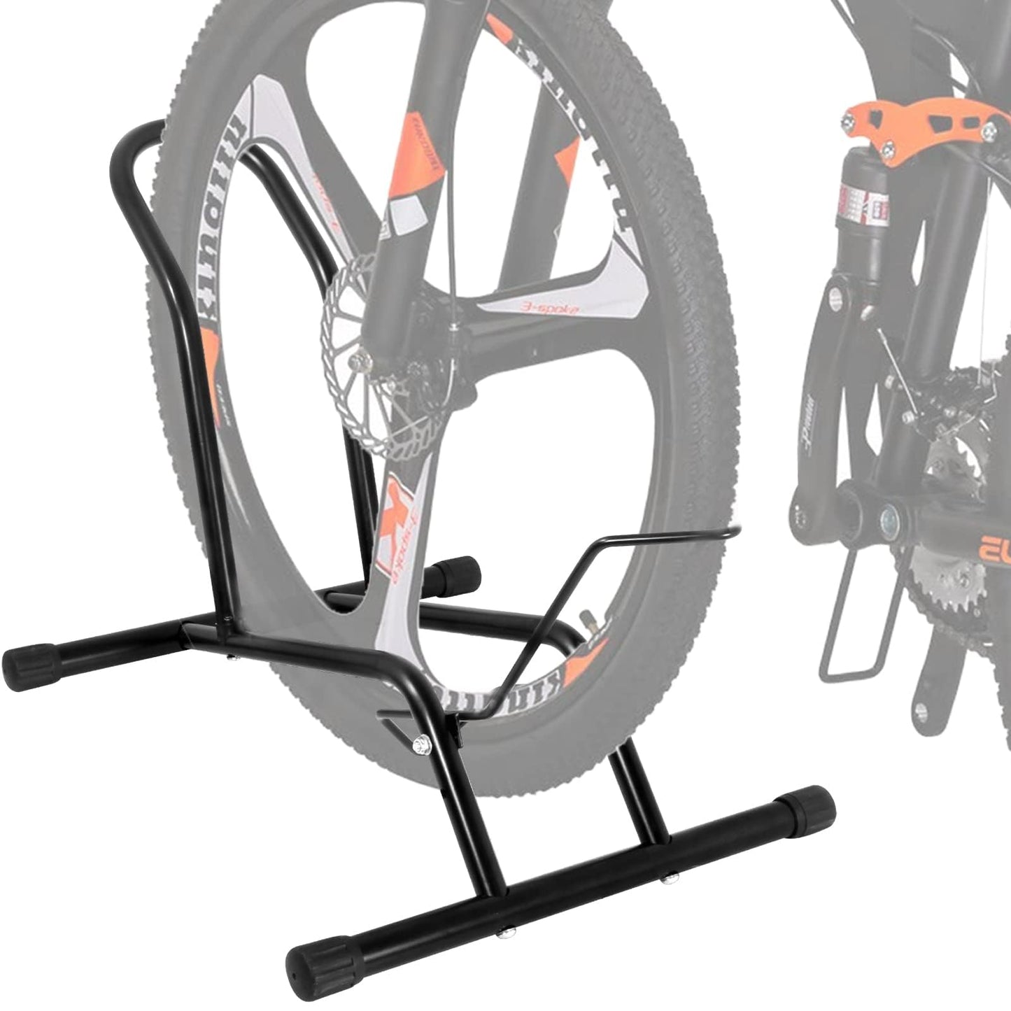 Bike Stand Floor Bike Rack Garage Bicycle Stands for Storage Indoor/Outdoor, Front and Rear Wheel Parking Rack Stand Perfect for 16"-29" Kid's Bikes/Mountain Bike/Road Bike