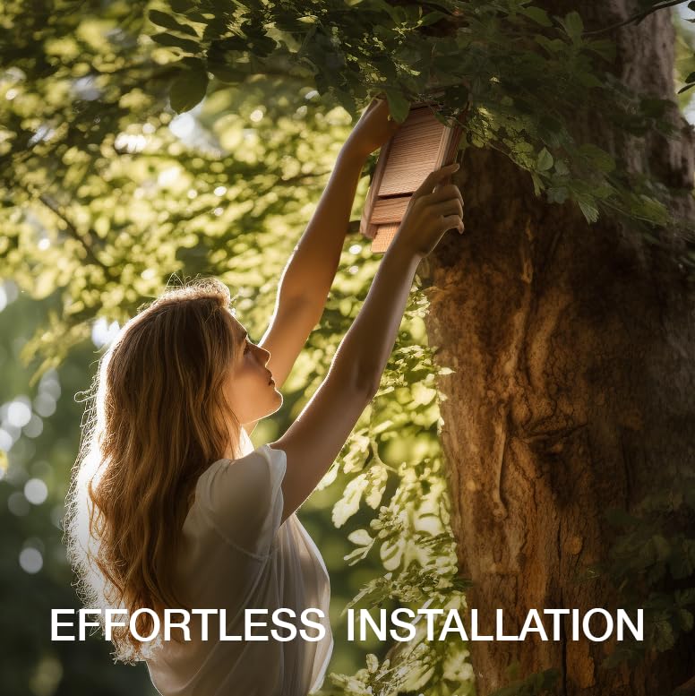 Bat House - Outdoor Bat Box Shelter with Single Chamber - Handcrafted from Cedar Wood - Easy for Bats to Land and Roost - Weather Resistant & Ready to Install