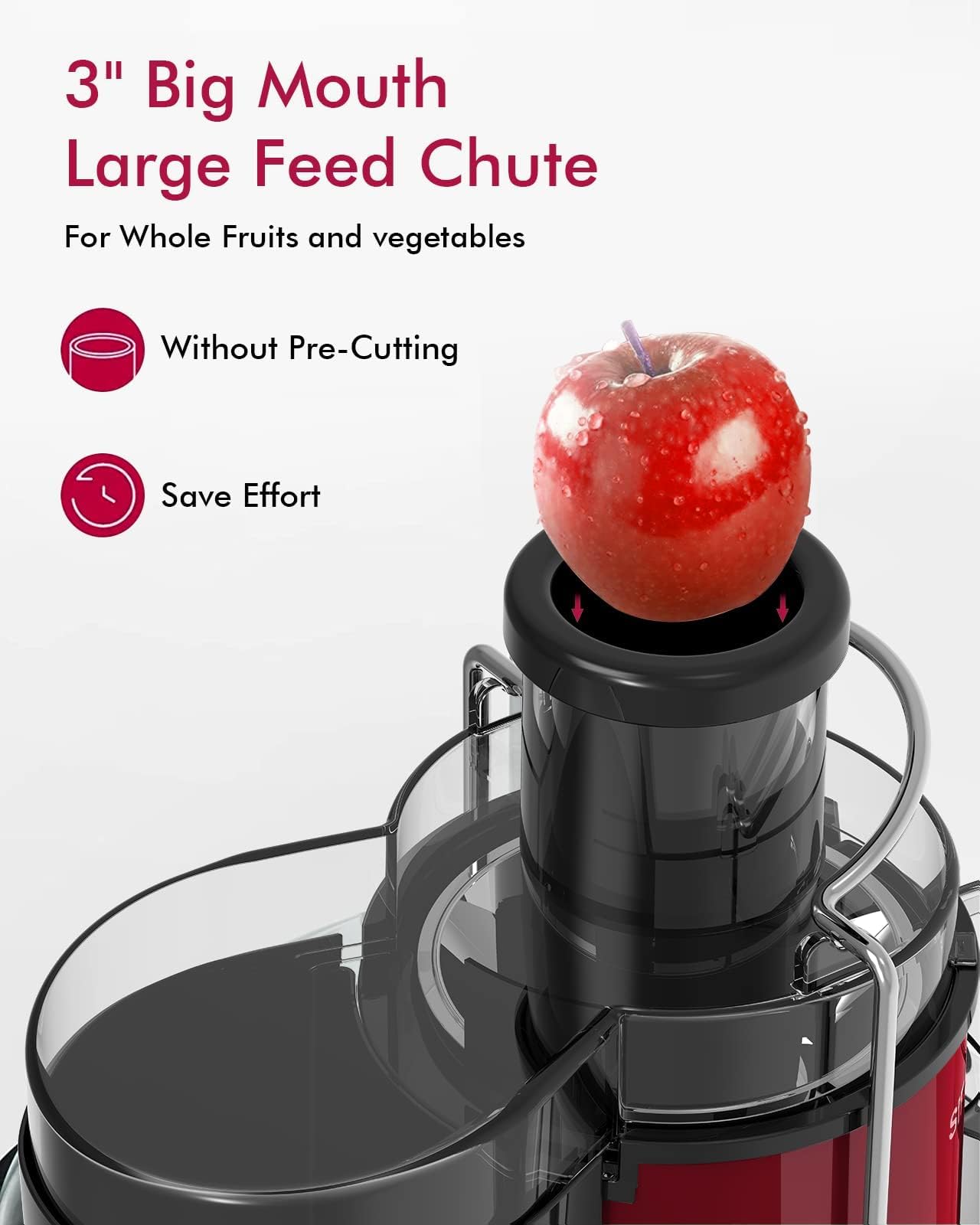SIFENE Centrifugal Juicer Machine Compact Juice Extractor With 3 Inch Wide Mouth For Whole Fruits And Vegetables 3 Speed Control Stainless Steel Filter BPA Free Easy To Clean