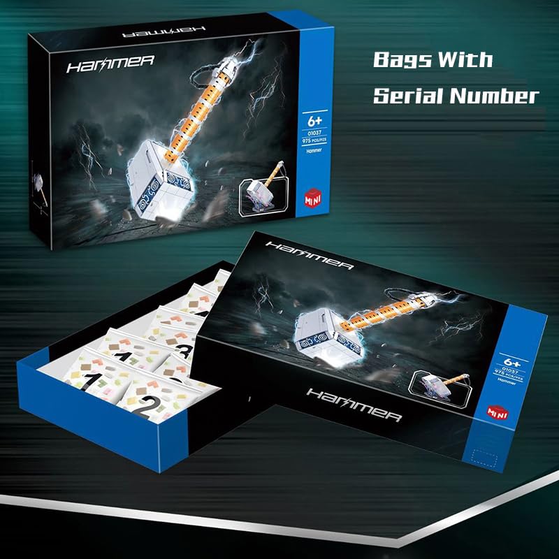 975PCS Battle Hammer Building Blocks- Unique Structure for 6+ Year Olds, Great Building Toys with Commemorative Value Toys