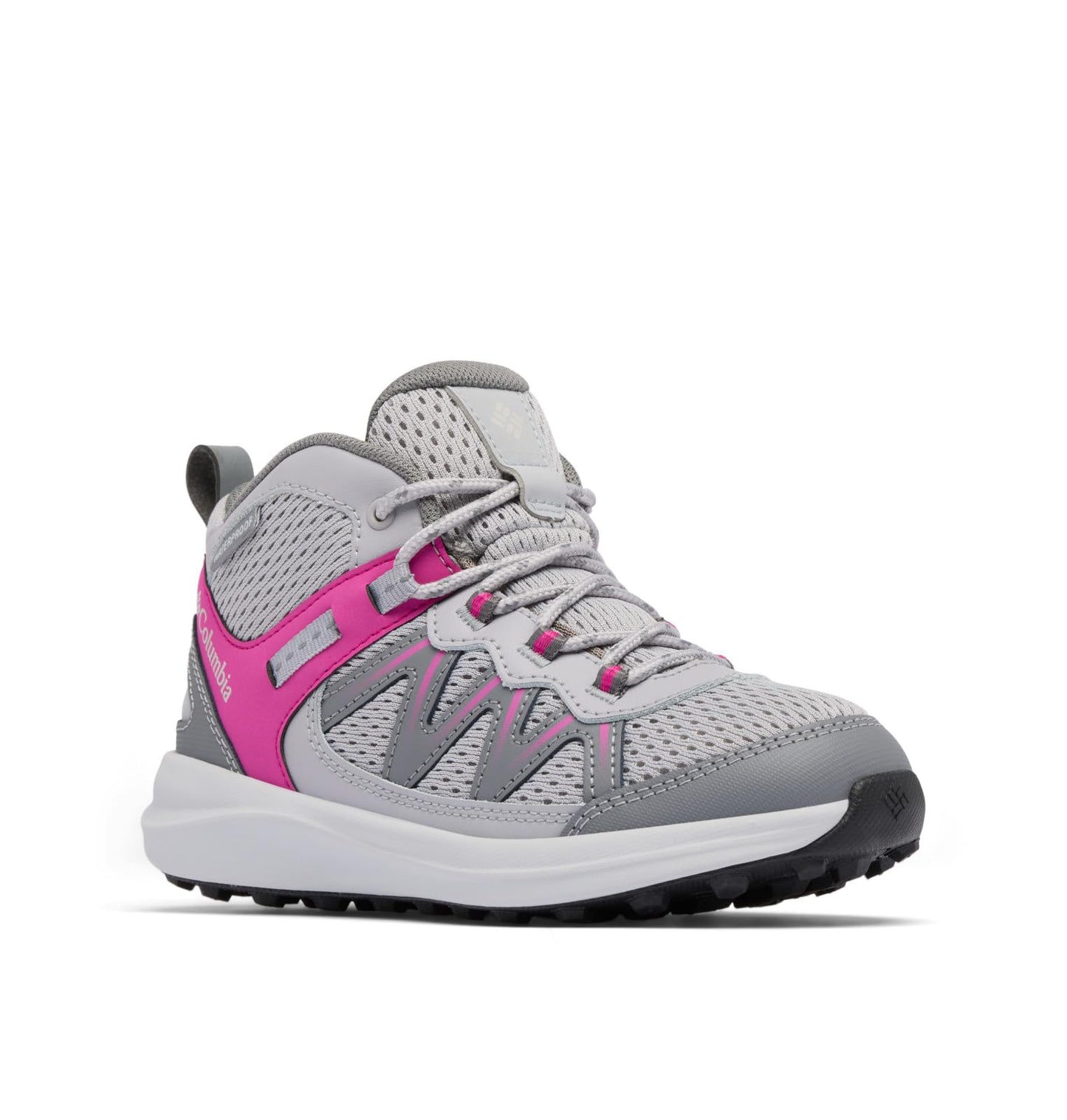 Columbia Youth Unisex Peakfreak Rush Mid Waterproof, Titanium Grey Steel/Wild Fuchsia, 5