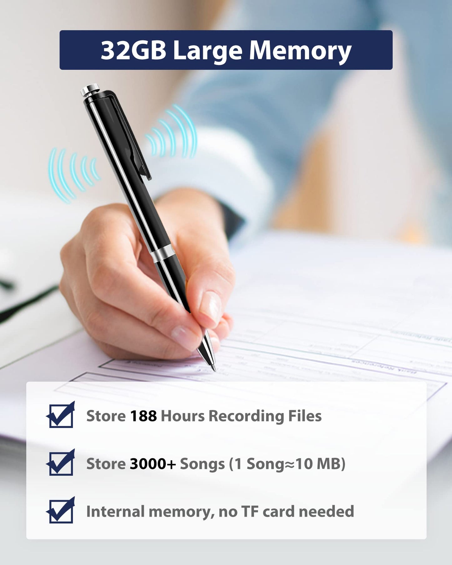 32GB Digital Voice Recorder - XIXITPY Voice Recorder with AI Noise Reduction, Voice Activated Recorder for Work Lecture Meeting Interview Course