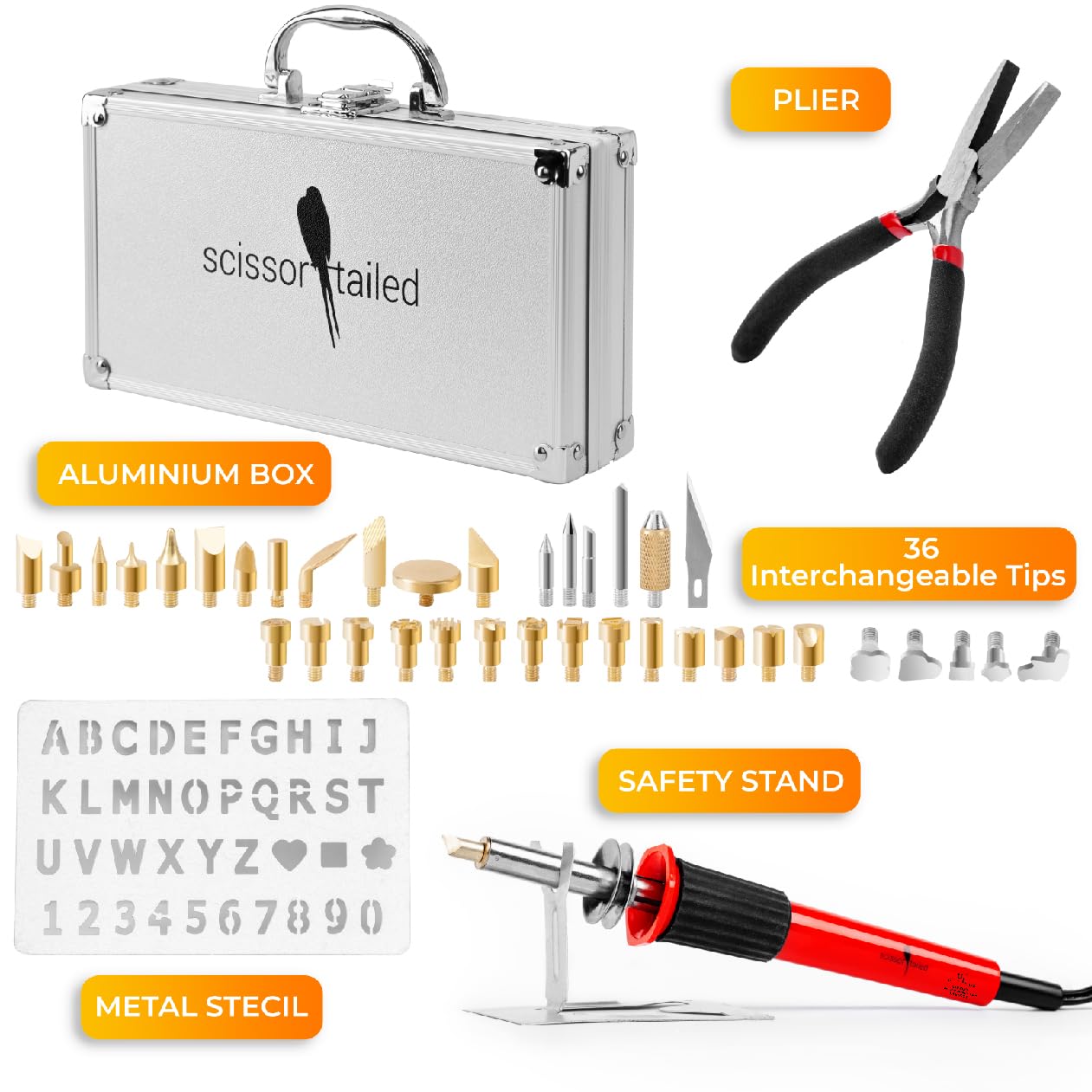 Premium Wood Burning Kit 43PCS, Adjustable Temperature Pen with 36 Tips & Accesories, All in A Deluxe Storage Case - Complete Gift for an Effortlessly Mastering The Art of Pyrography