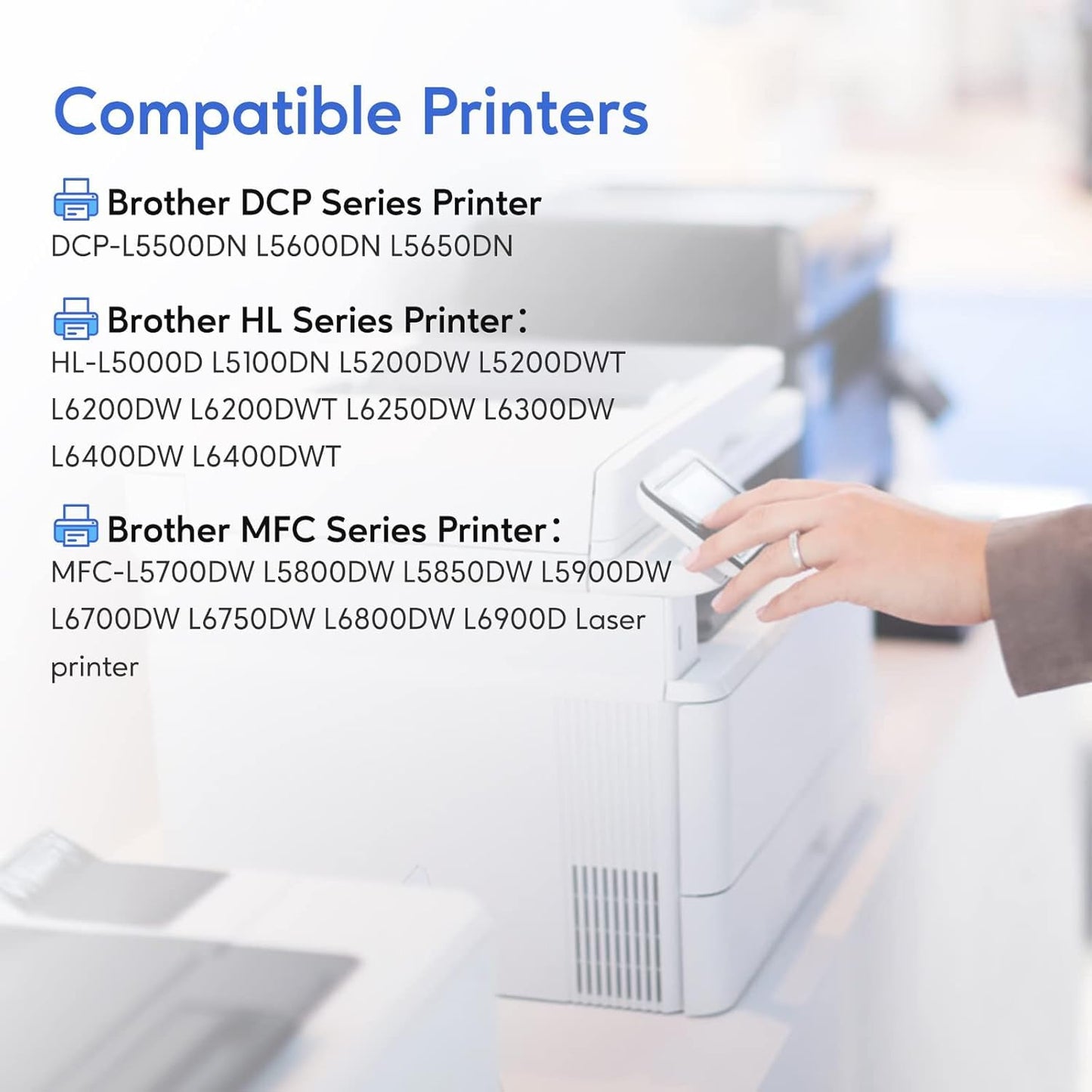 TN850 Toner Cartridges Replacement for Brother TN-850 TN820 TN-820 Compatible for MFC-L5800DW MFC-L5900DW MFC-L5850DW MFC-L5700DW HL-L6200DW HL-L5200DW HL-L5100DN HL-L5000D (Black, 2 Pack)