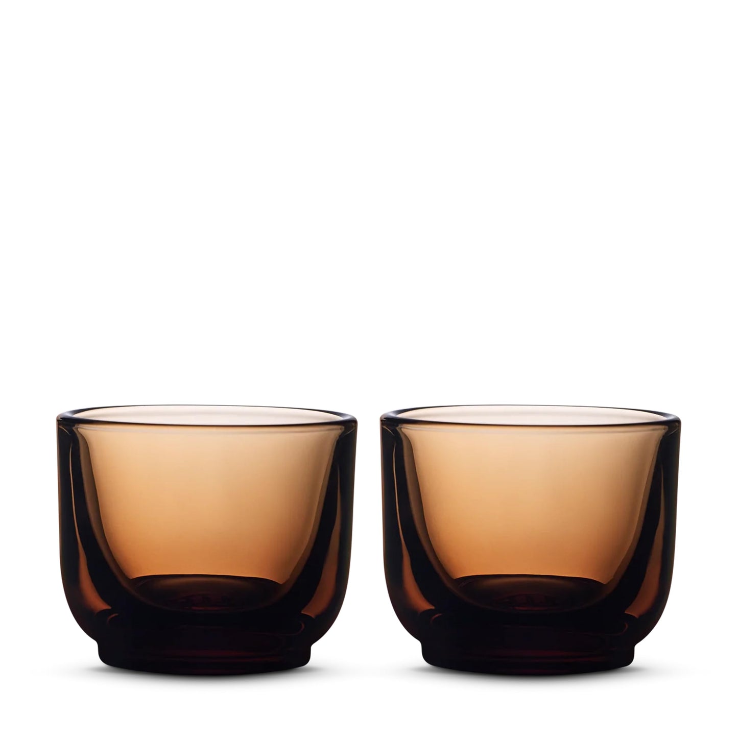 Pirch Espresso Glasses by Fellow – 3.5 oz Artisanal Cups, Set of 2, Dishwasher Safe Coffee Glasses for Espresso Shots & Latte Art – Amber