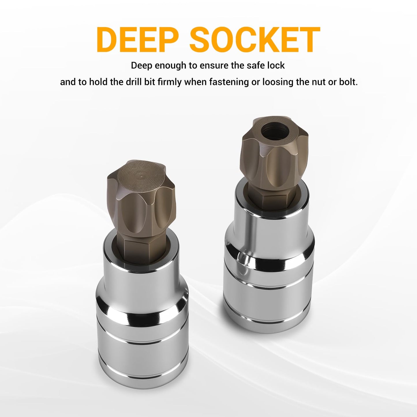 DEKOPRO 34PCS Torx Bit Socket Set, Star Bit Socket Set, Premium S2 Alloy Steel and Cr-V Steel, Solid Star & Tamper Proof T6 ~ T70, SAE Drive Bits with Storage Case
